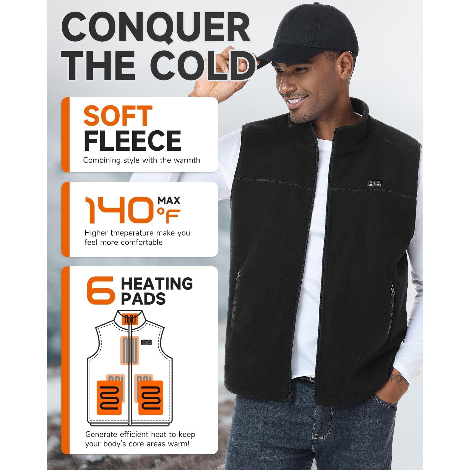 Chaleco Calentado Labcool Unisex Microforro Polar 10000mAh