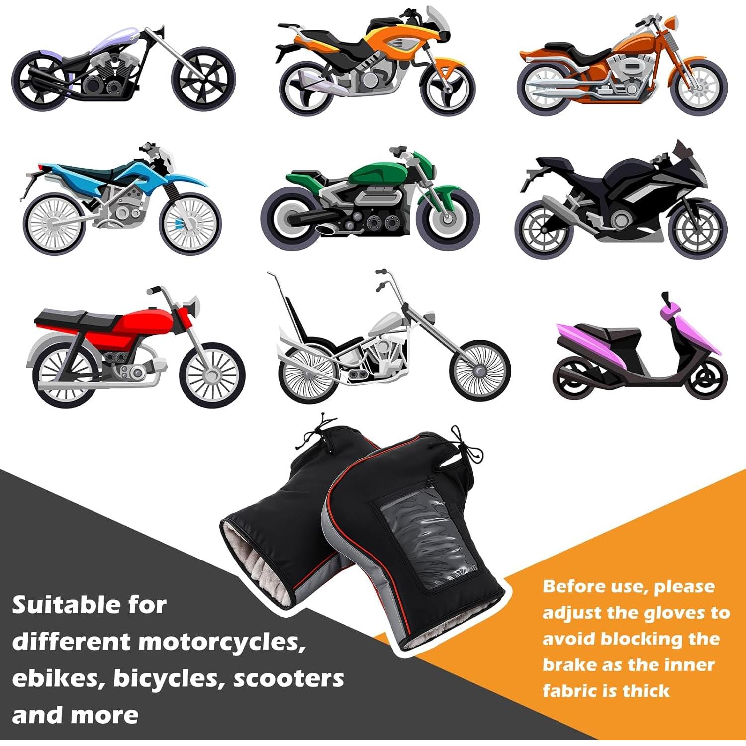 Guantes de Manillar Tallew UG3296 Impermeables y Cálidos