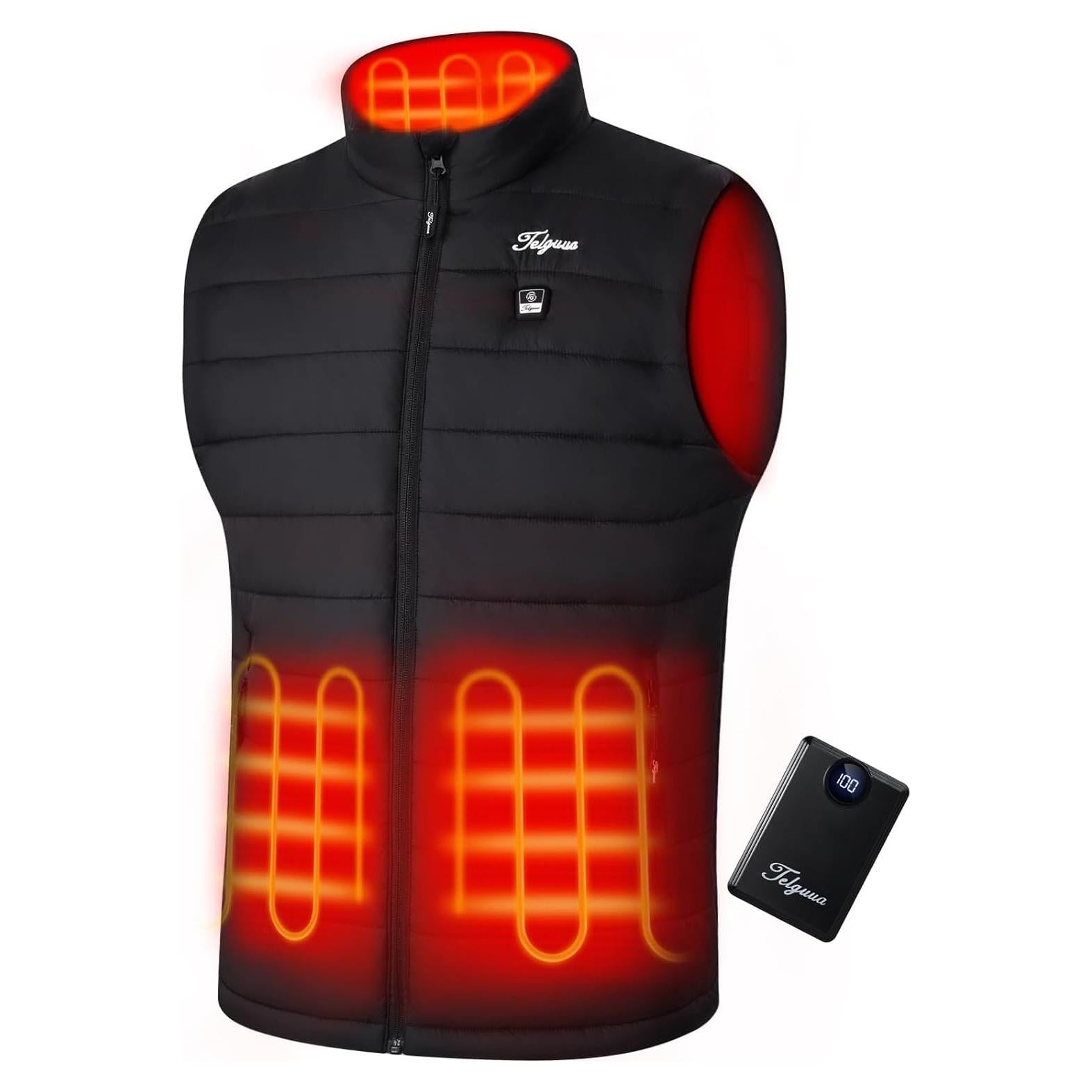 Chaleco Térmico Telguua para Hombres XL Negro con Batería