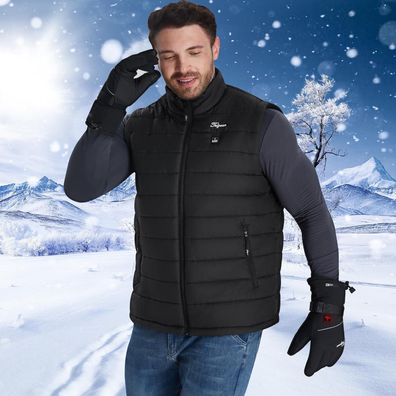 Chaleco Térmico Telguua para Hombres XL Negro con Batería