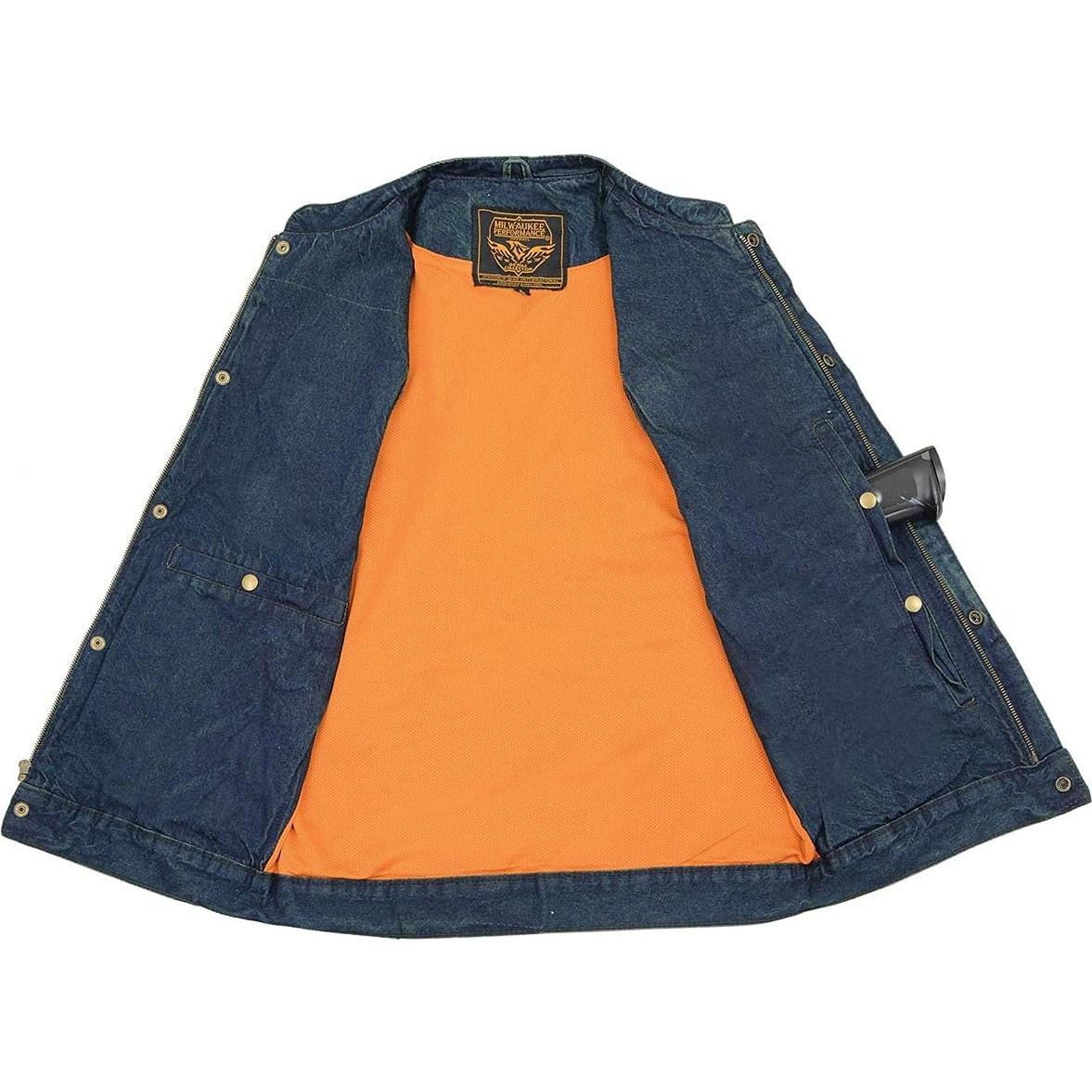 Chaleco de Mezclilla Milwaukee Leather MDM3000 Hombre Azul