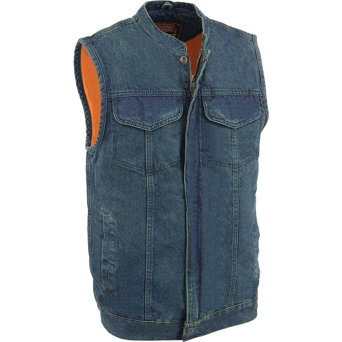 Chaleco de Mezclilla Milwaukee Leather MDM3000 Hombre Azul