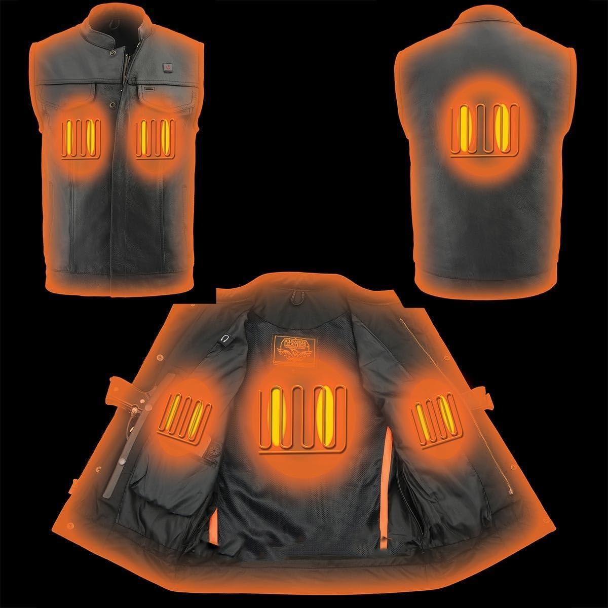 Chaleco de cuero calefactable Milwaukee Leather MLM3524SET