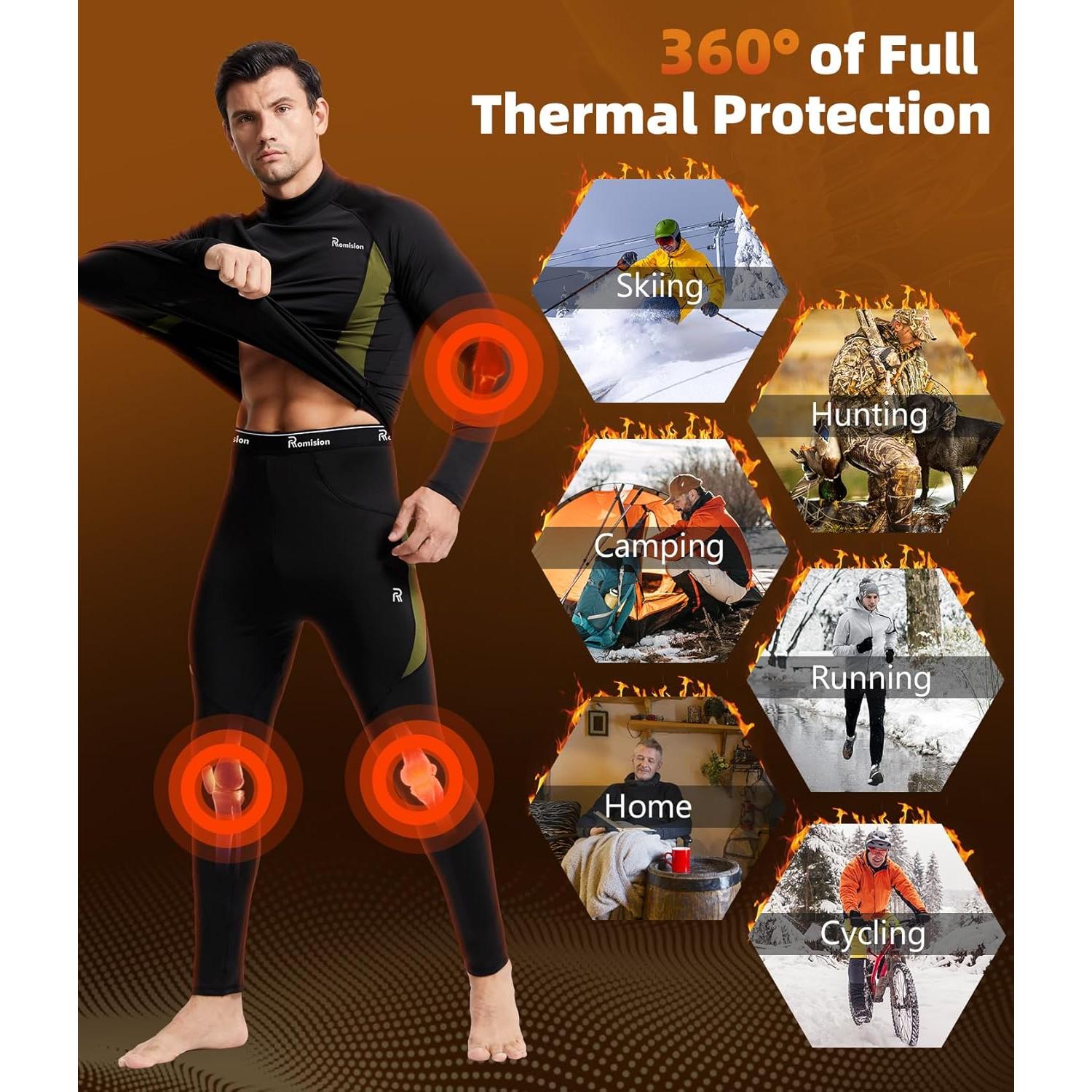 Ropa Interior Térmica para Hombres Romision - Long Johns Mediano