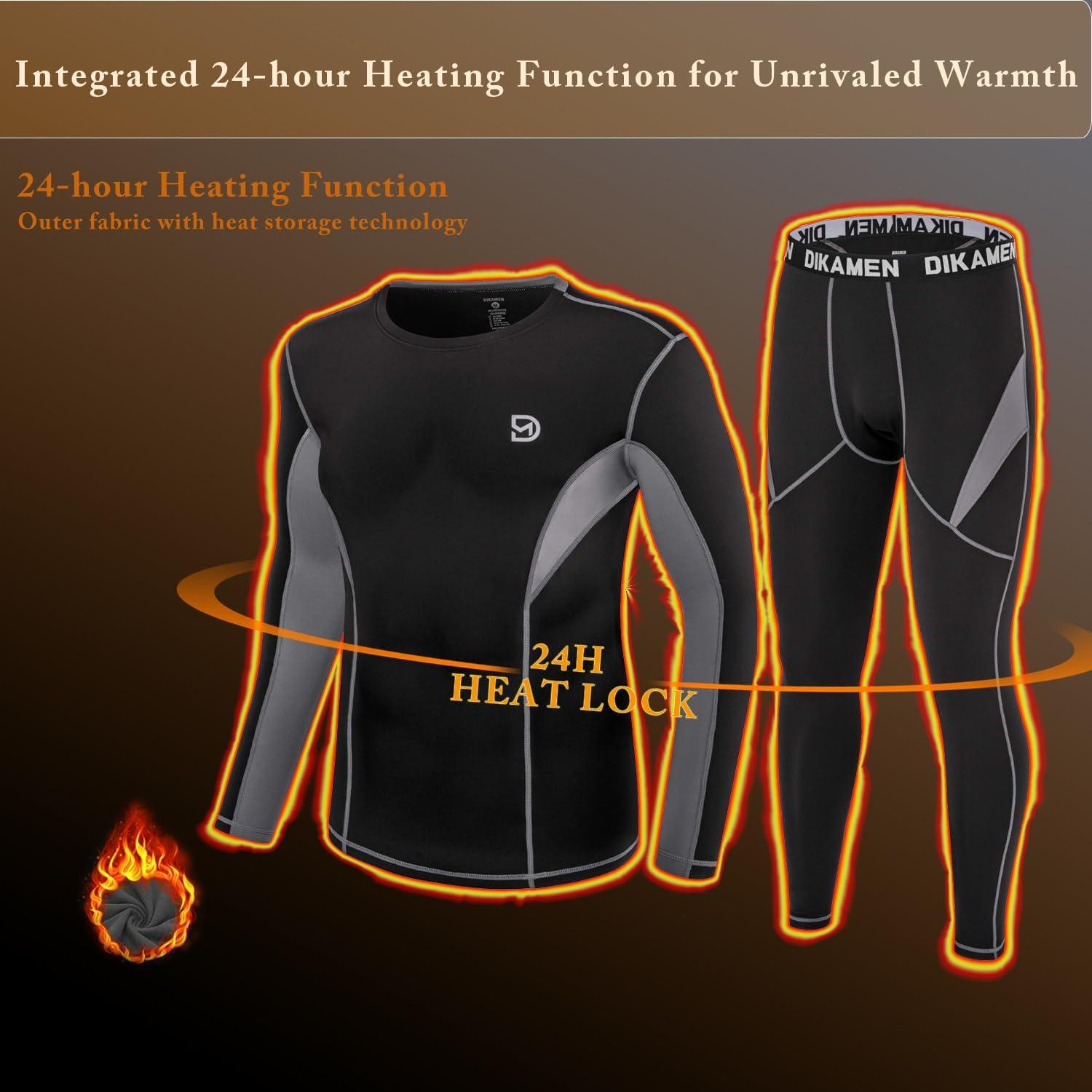 Conjunto Térmico para Hombre DIKAMEN - Forro Polar, Grande, Negro