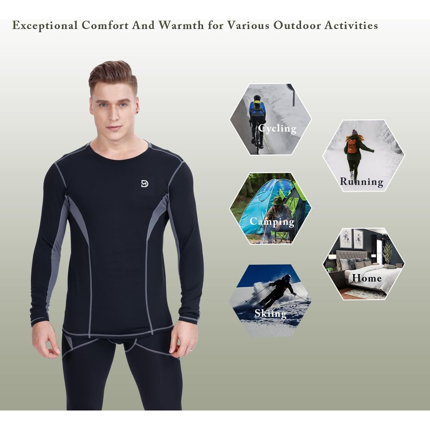 Conjunto Térmico para Hombre DIKAMEN - Forro Polar, Grande, Negro