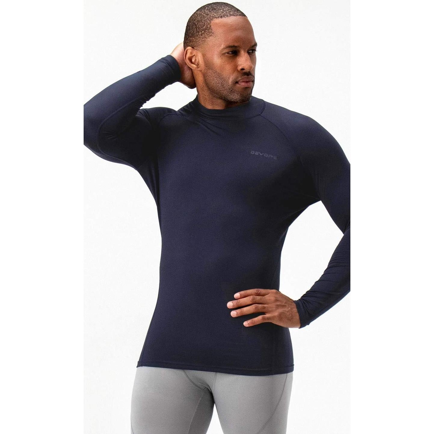 Camisetas Térmicas de Cuello Mock DEVOPS para Hombre - 2 Pack