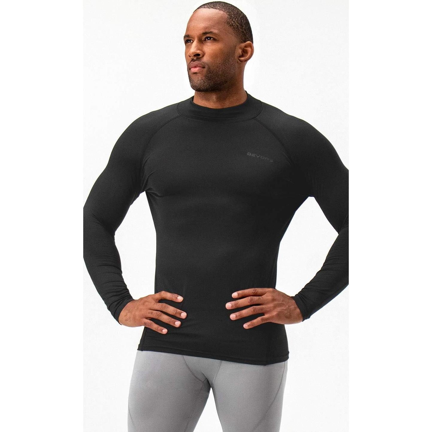 Camisetas Térmicas de Cuello Mock DEVOPS para Hombre - 2 Pack