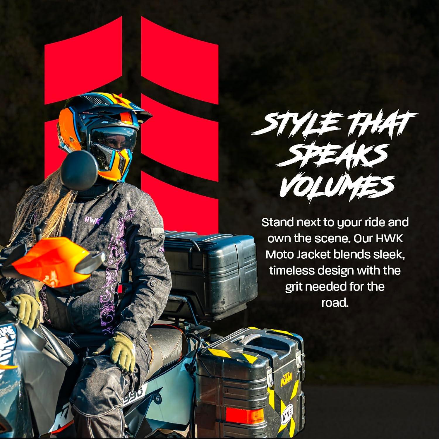 Chaqueta de Motocicleta HWK para Mujeres - Resistente al Agua y CE