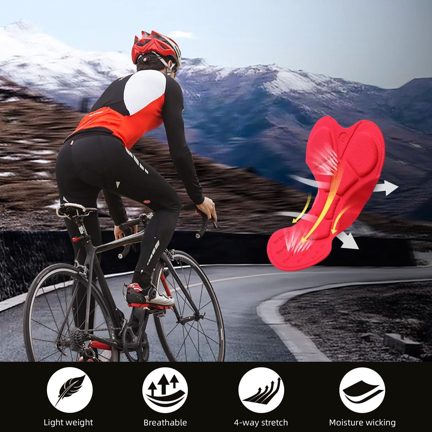 Pantalones de Ciclismo Souke Sports Largos 4D Hombre Negro