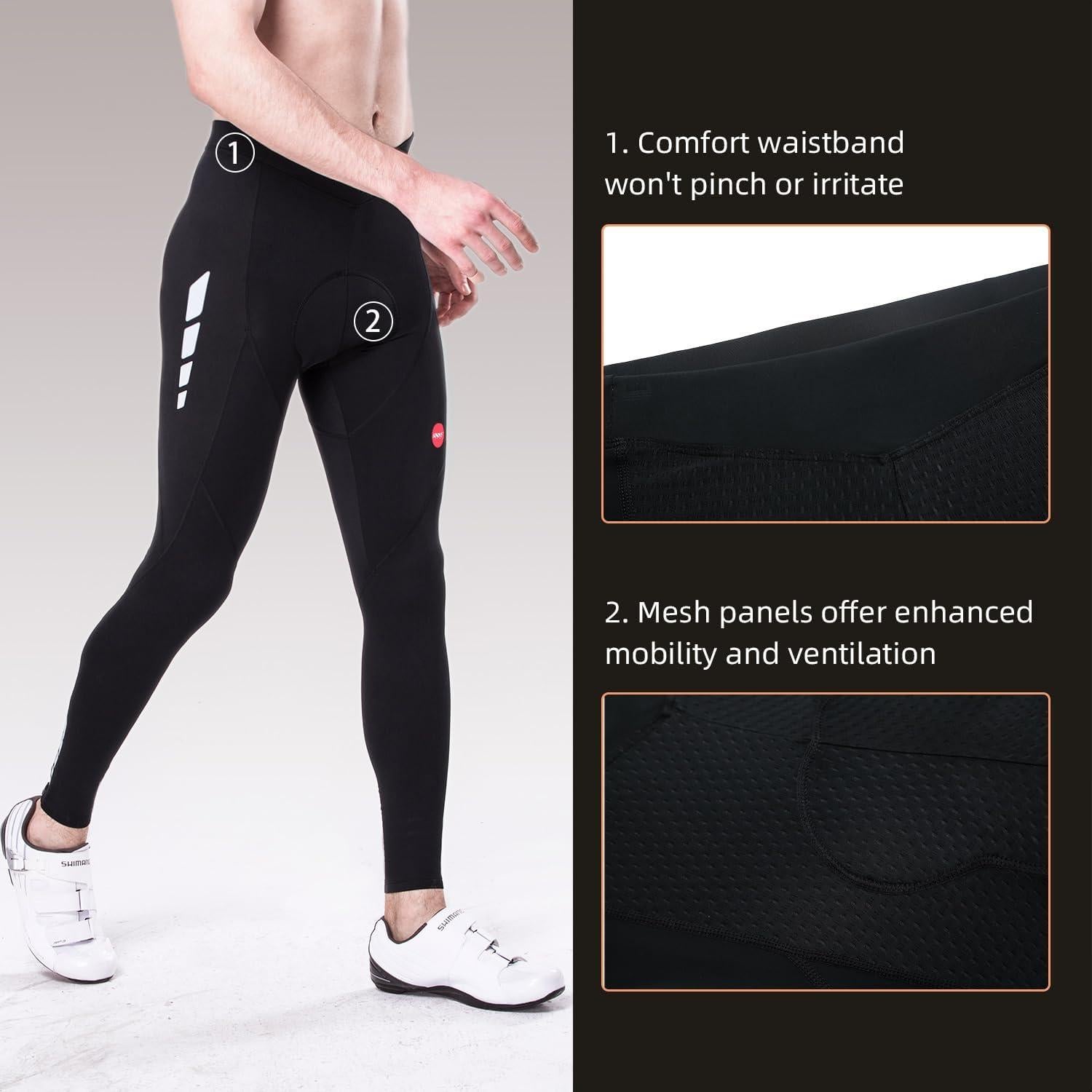 Pantalones de Ciclismo Souke Sports Largos 4D Hombre Negro