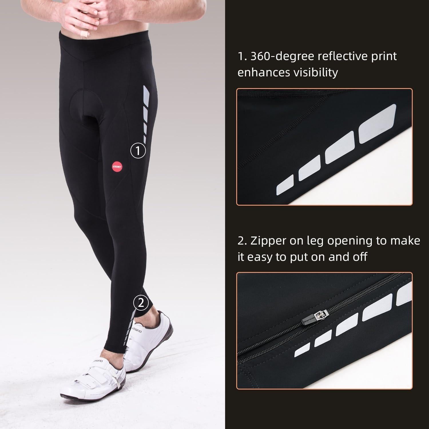 Pantalones de Ciclismo Souke Sports Largos 4D Hombre Negro