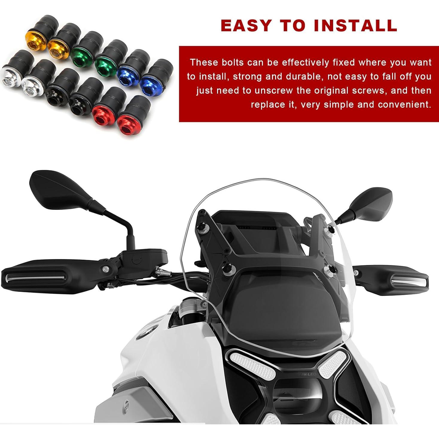 Kit de Tornillos de Parabrisas M5 BWBWND 10PCS Aluminio Negro