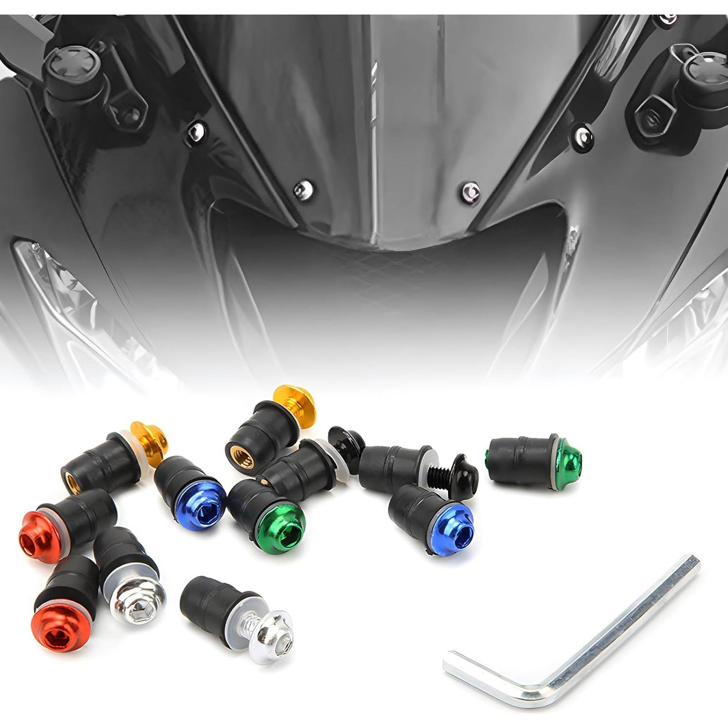 Kit de Tornillos de Parabrisas M5 BWBWND 10PCS Aluminio Negro