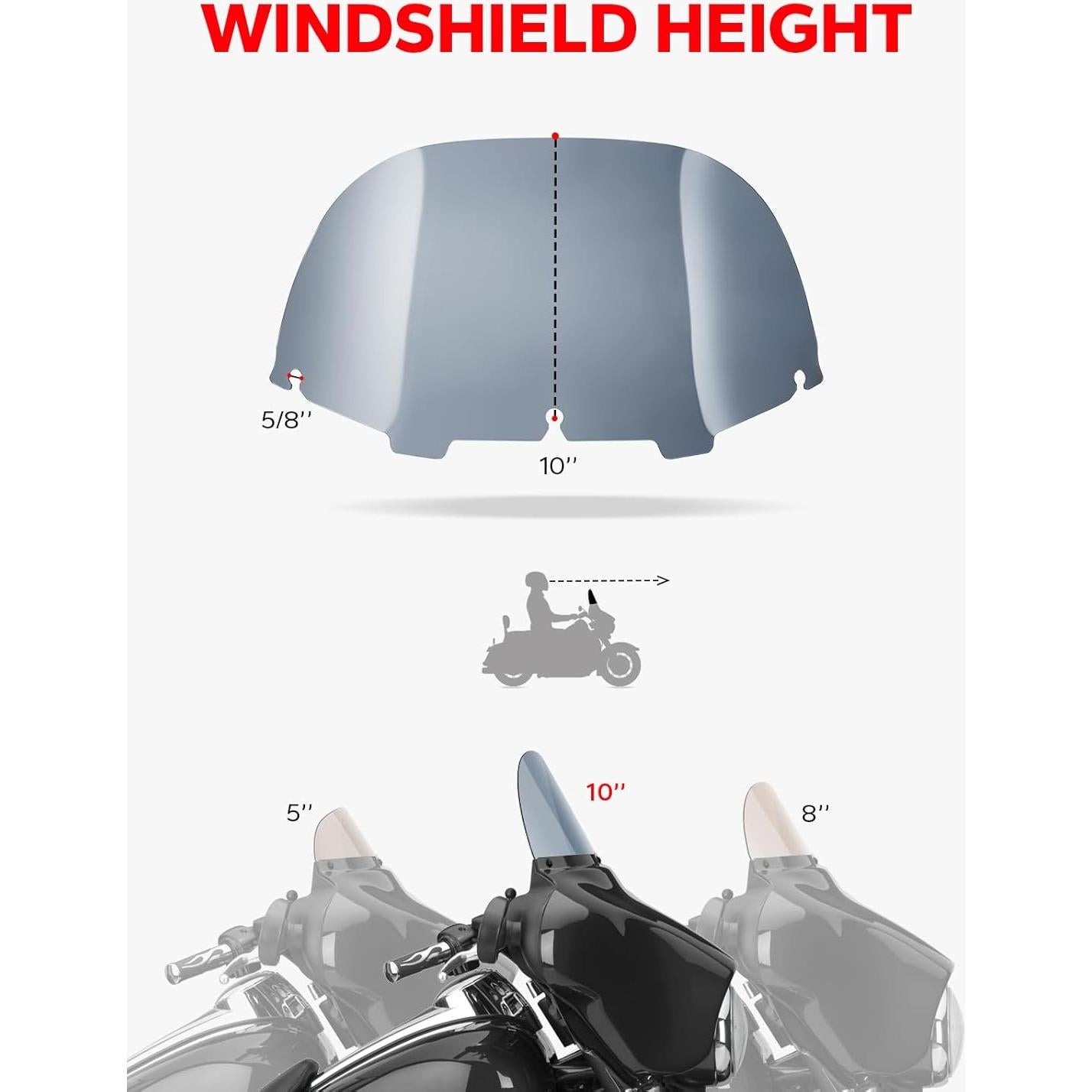 Parabrisas Onda 10" Amazicha para Harley Davidson 1996-2013