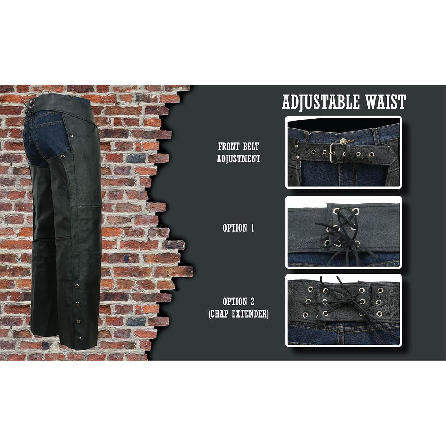 Chaps de Cuero de Vacuno Event Biker EL1101 para Hombre