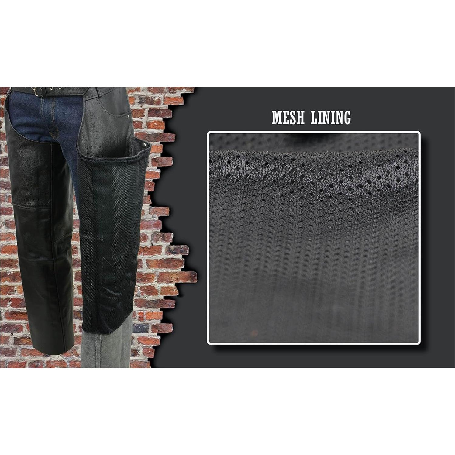 Chaps de Cuero de Vacuno Event Biker EL1101 para Hombre