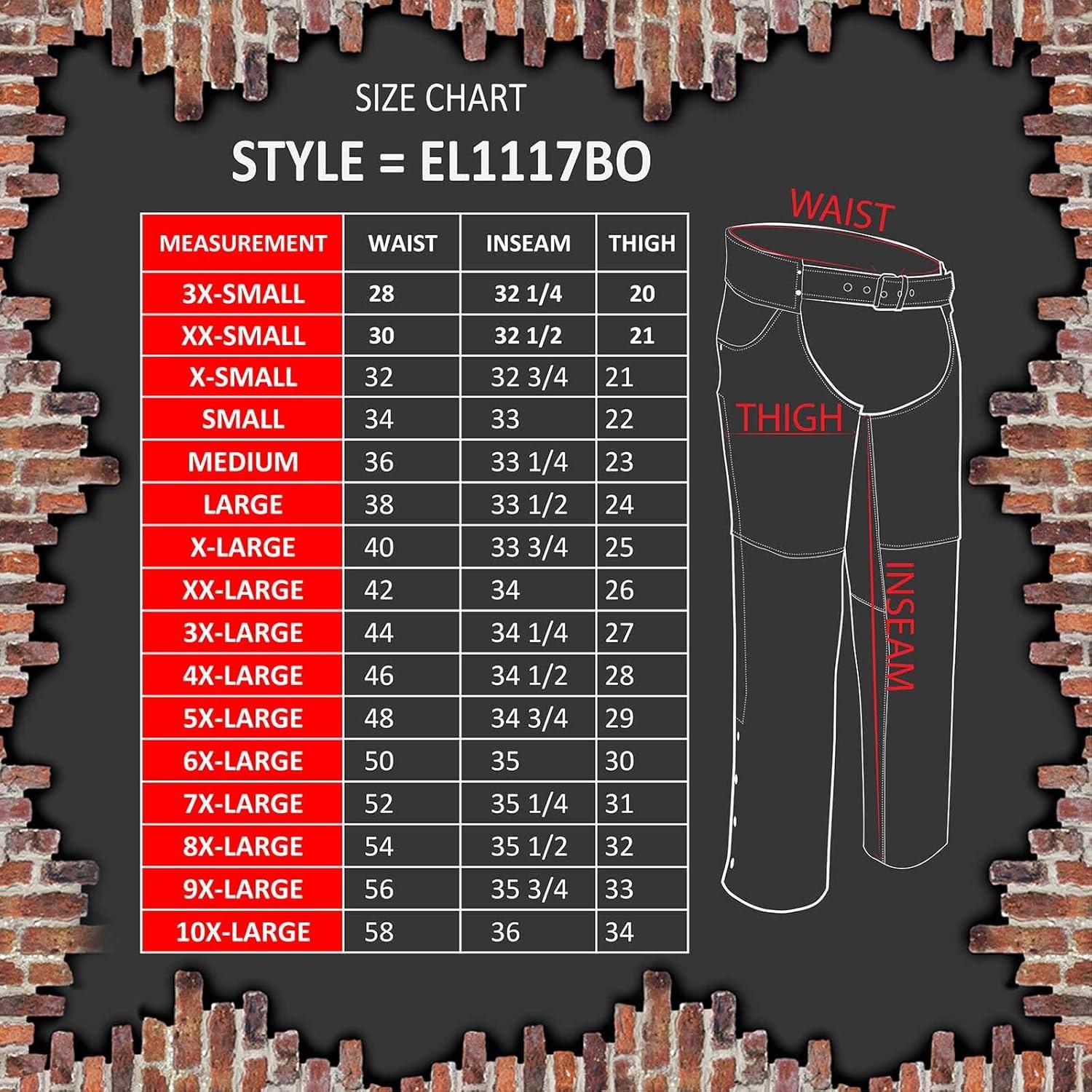 Pantalones de Cuero Real Event EL1117BO Negros 2X para Motociclistas