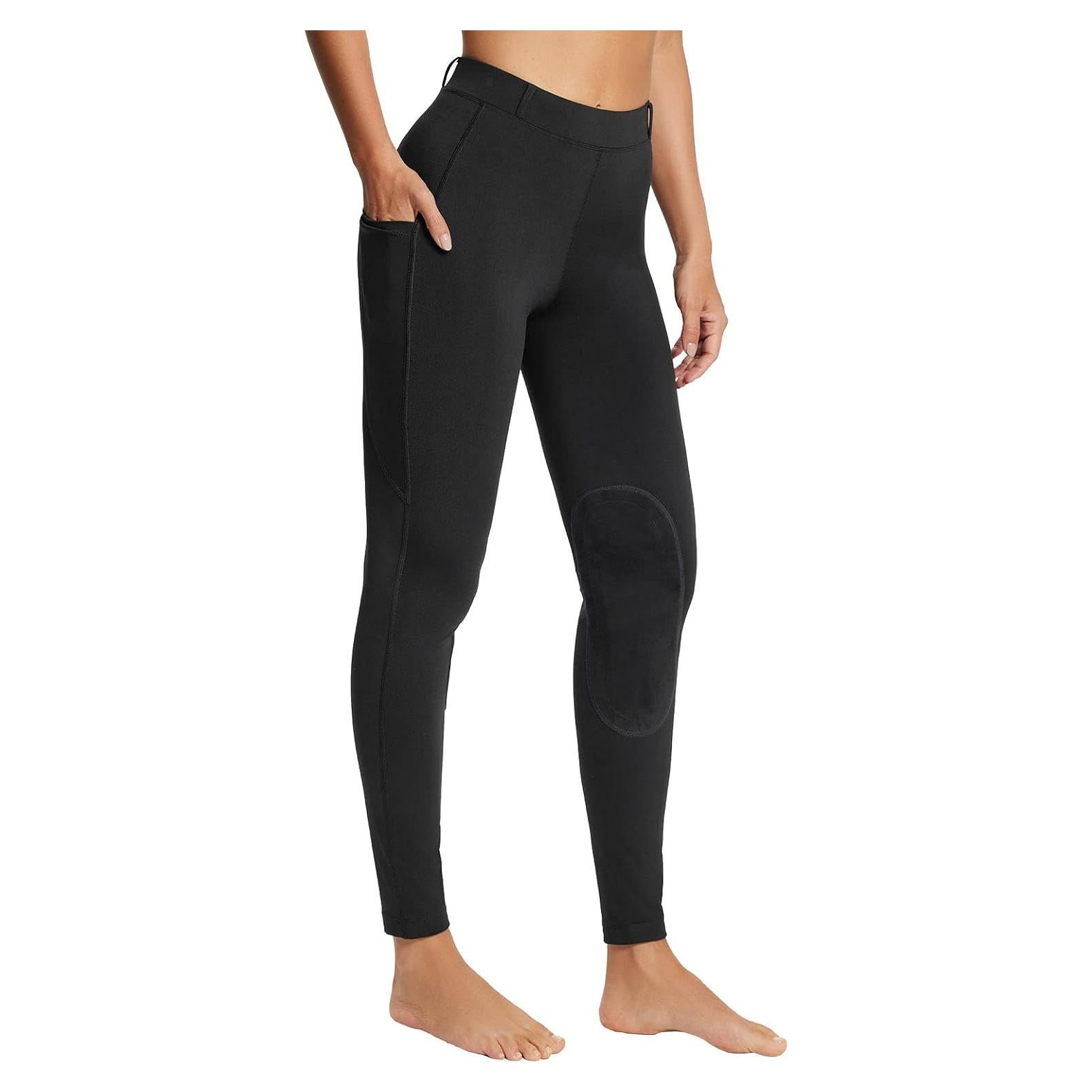 Pantalones Ecuestres Mujer Baleaf X-Pequeño Gamuza Negro UPF50+