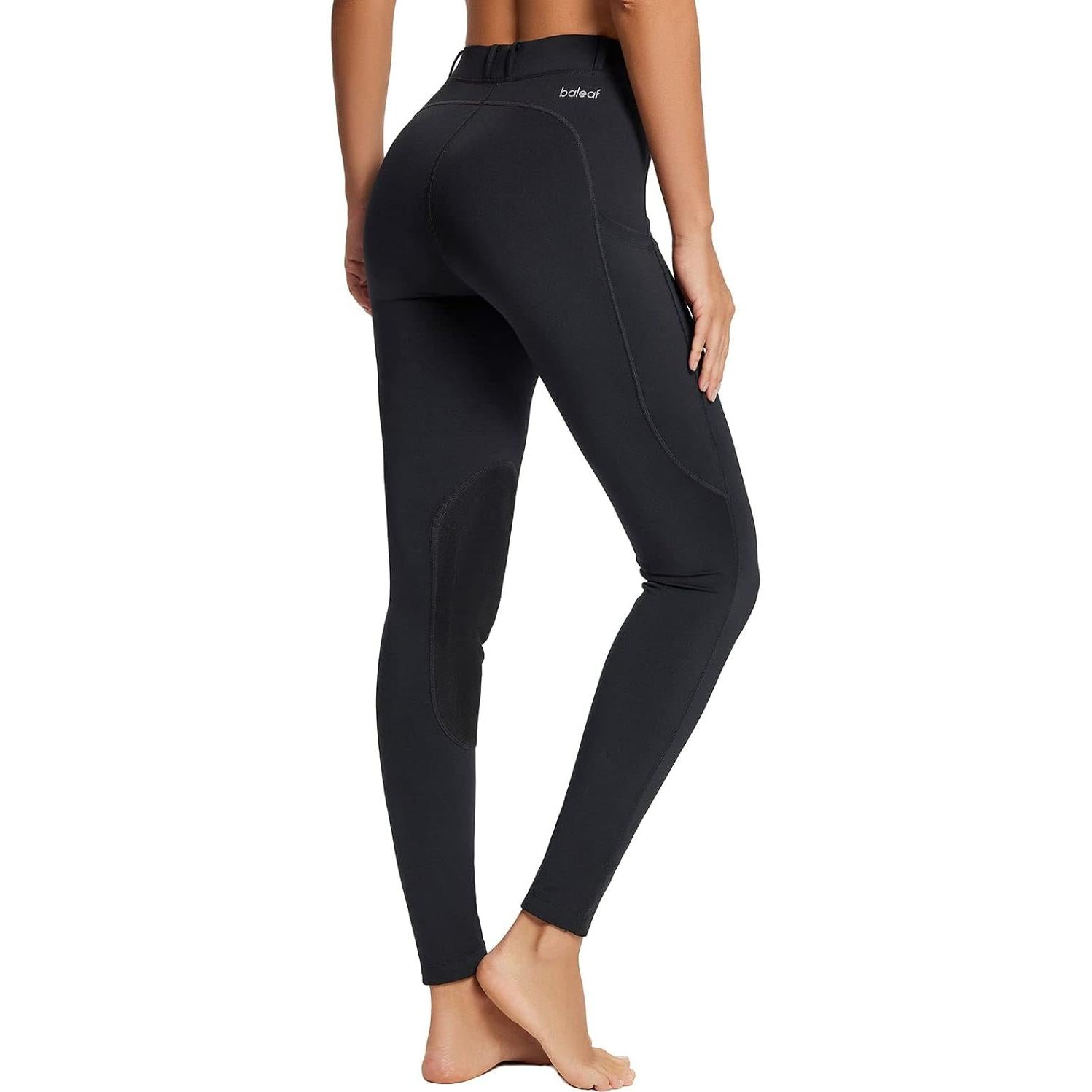 Pantalones Ecuestres Mujer Baleaf X-Pequeño Gamuza Negro UPF50+