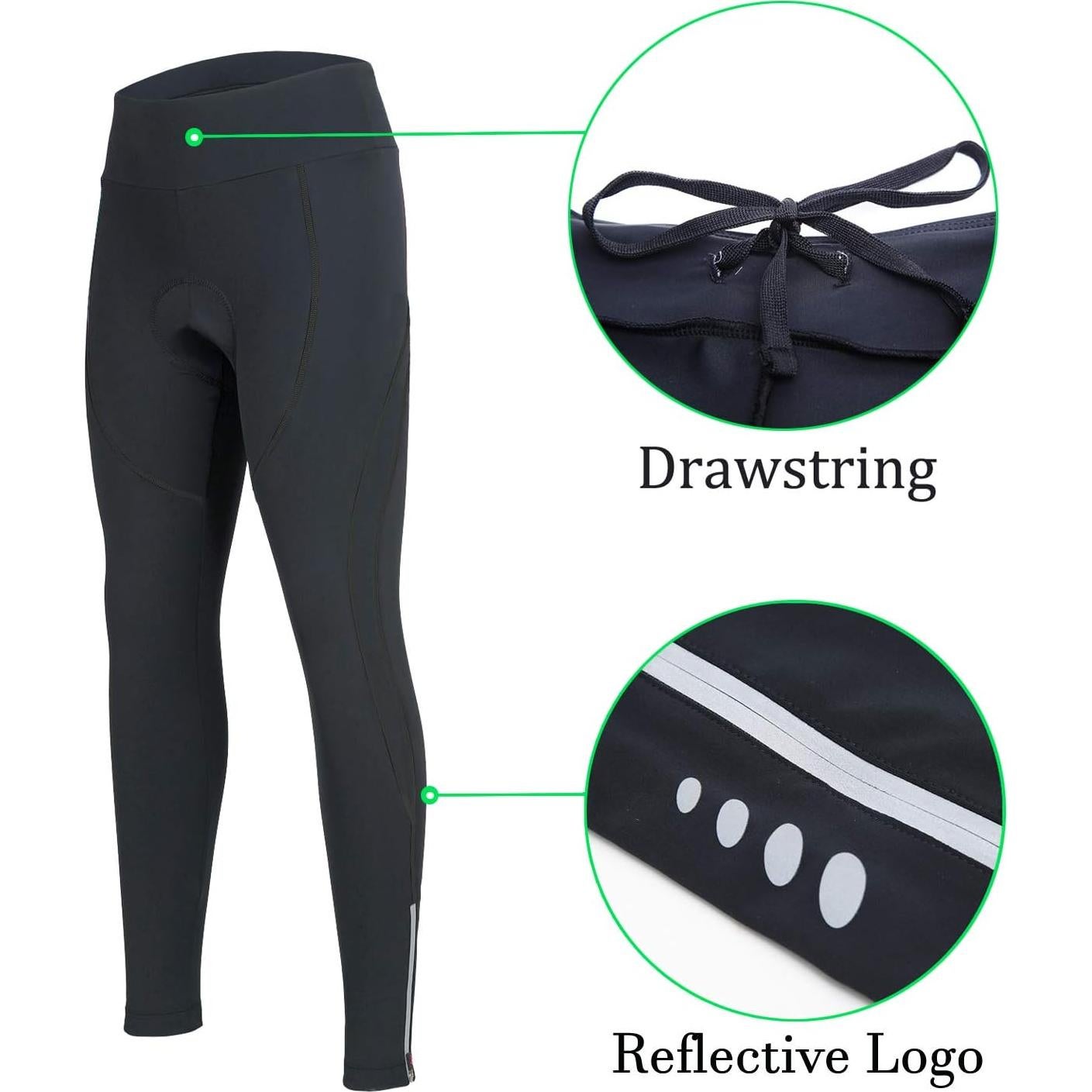 Pantalones de Ciclismo Mujer Compresión 3D Almohadilla XL Negro