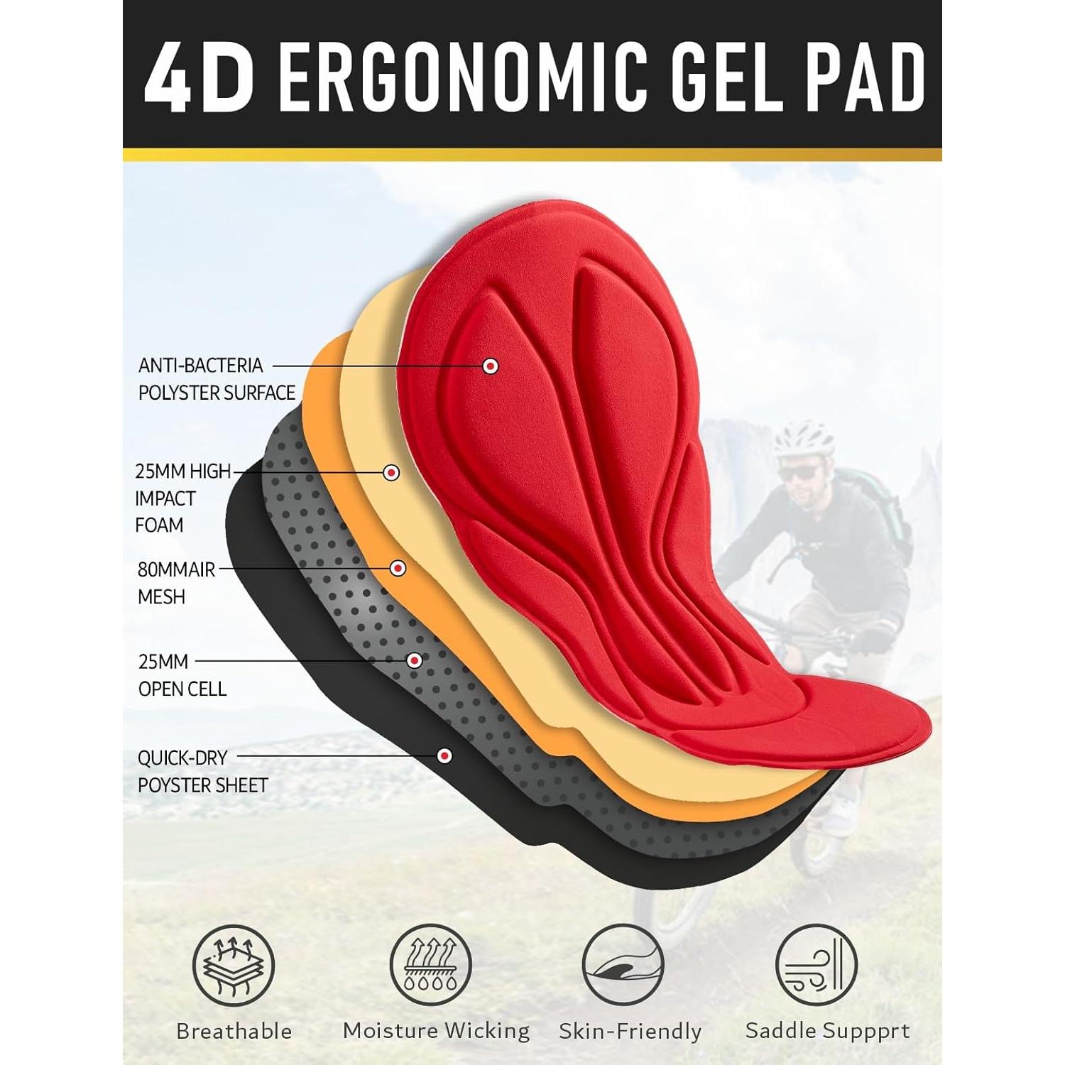 Pantalones de Ciclismo para Hombre Przewalski con Almohadilla 4D