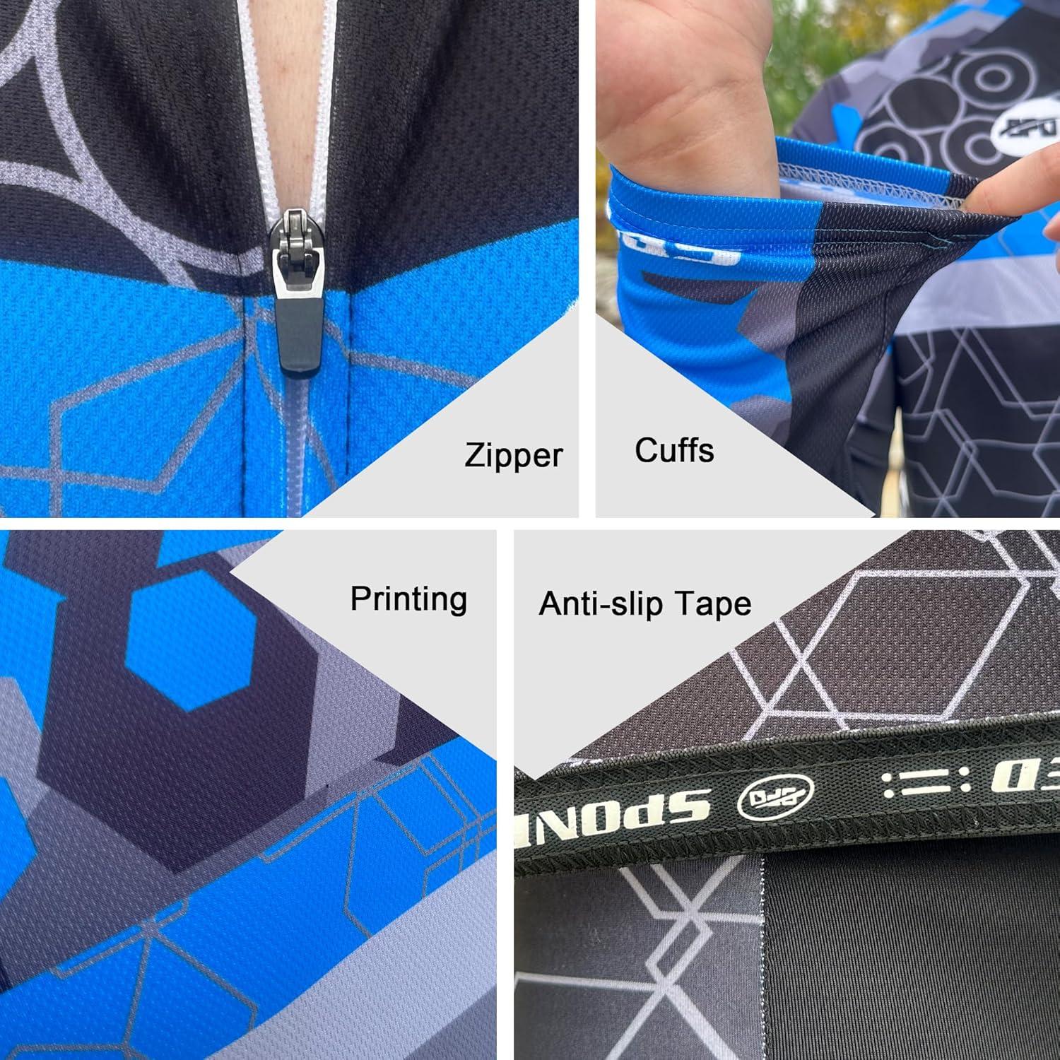 Conjunto de Ciclismo Sponeed Hombre Manga Larga Azul Multi