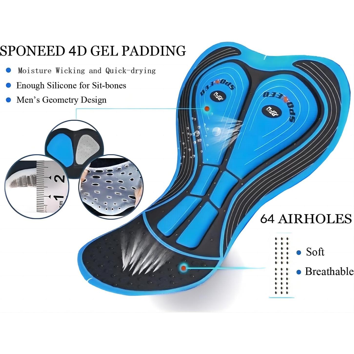 Conjunto de Ciclismo Sponeed Hombre Manga Larga Azul Multi