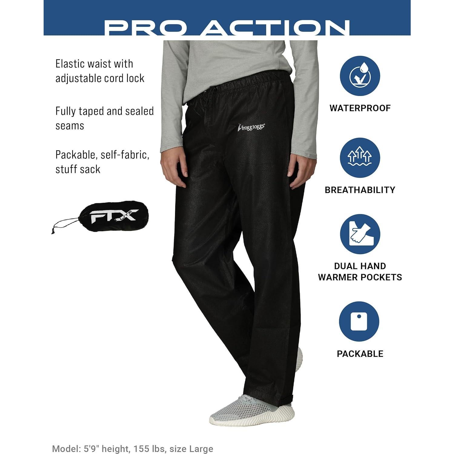 Pantalón de Lluvia Impermeable Frogg Toggs Mujer XX-Large Negro