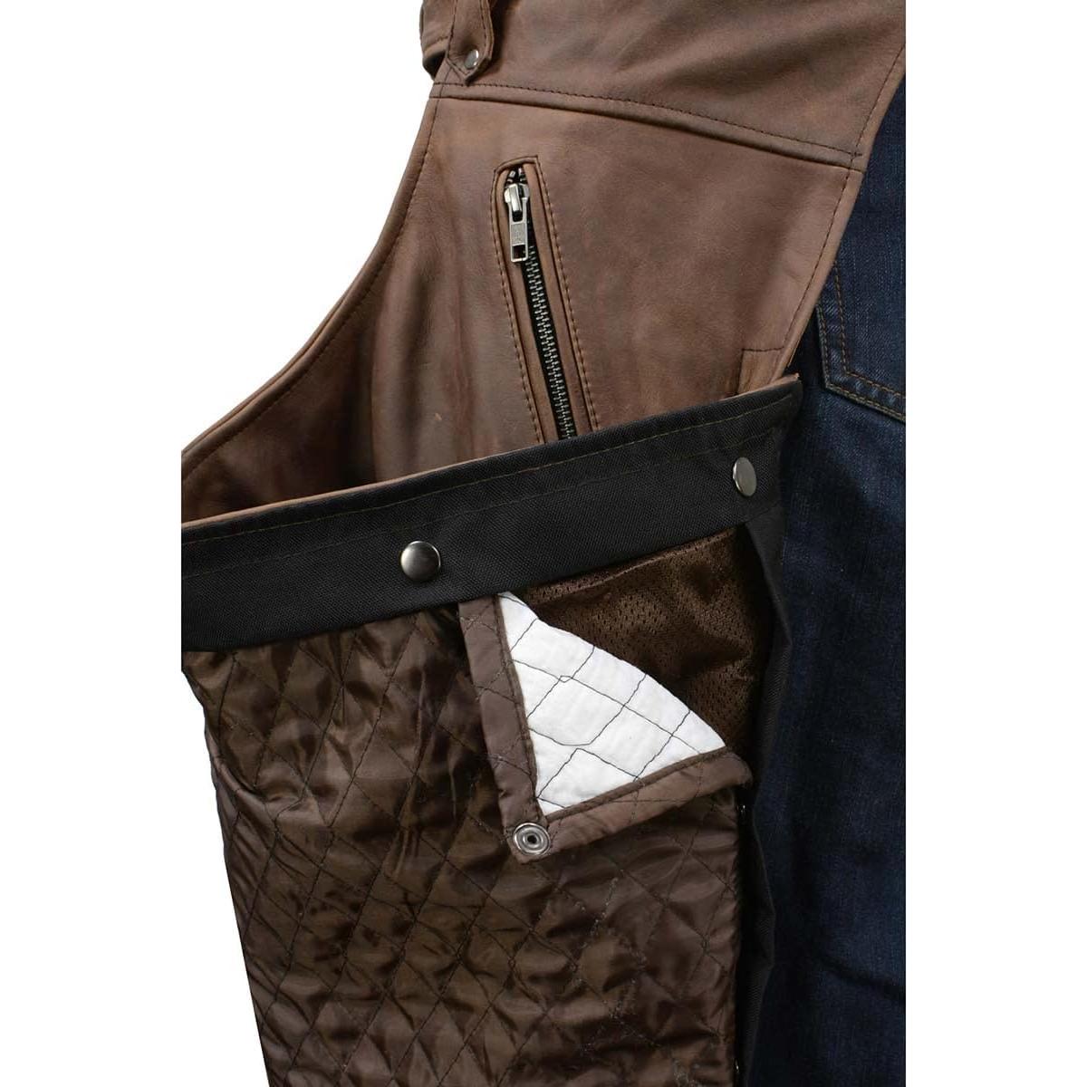 Chaps de Cuero Milwaukee MLM5518 para Hombre Marrón Térmicos