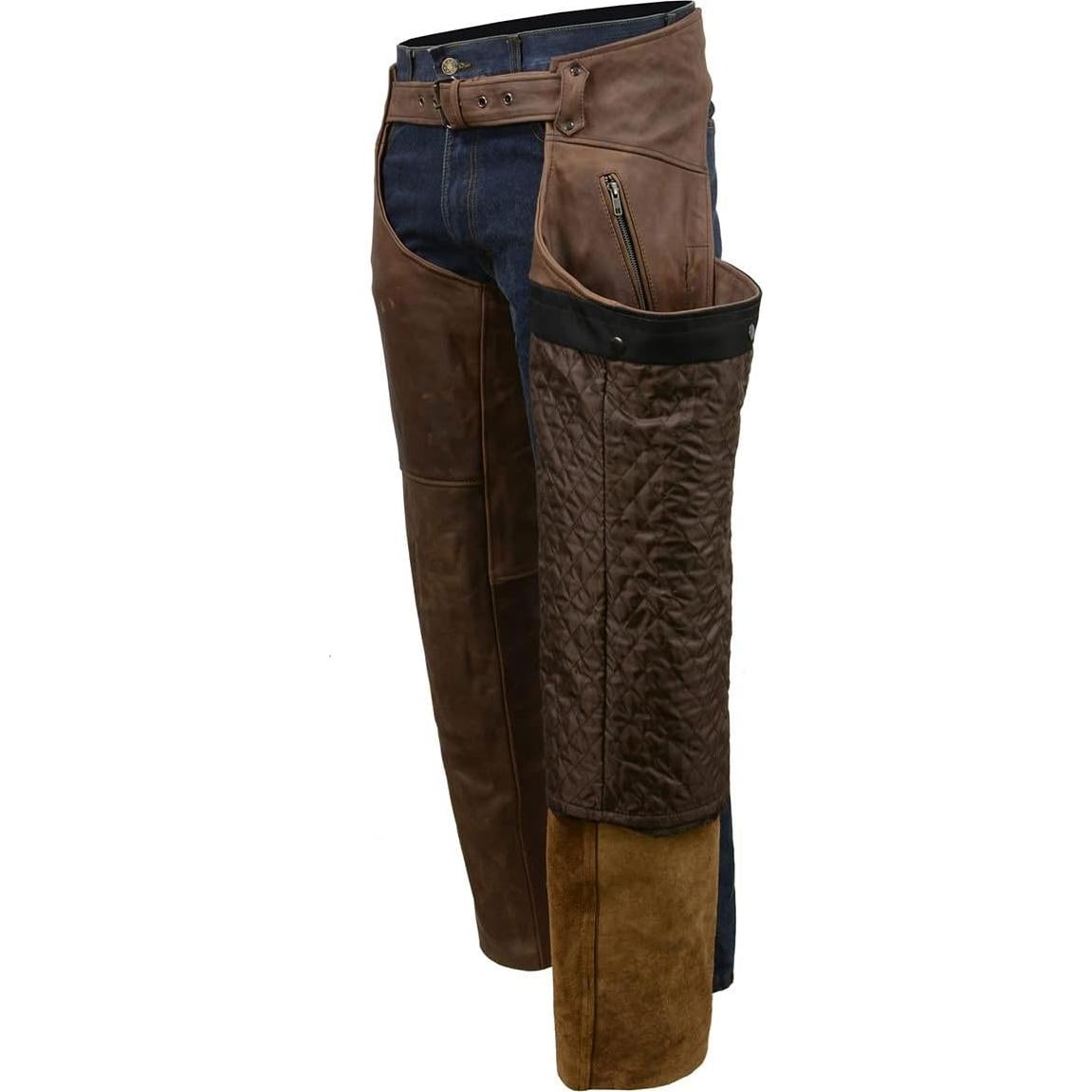 Chaps de Cuero Milwaukee MLM5518 para Hombre Marrón Térmicos