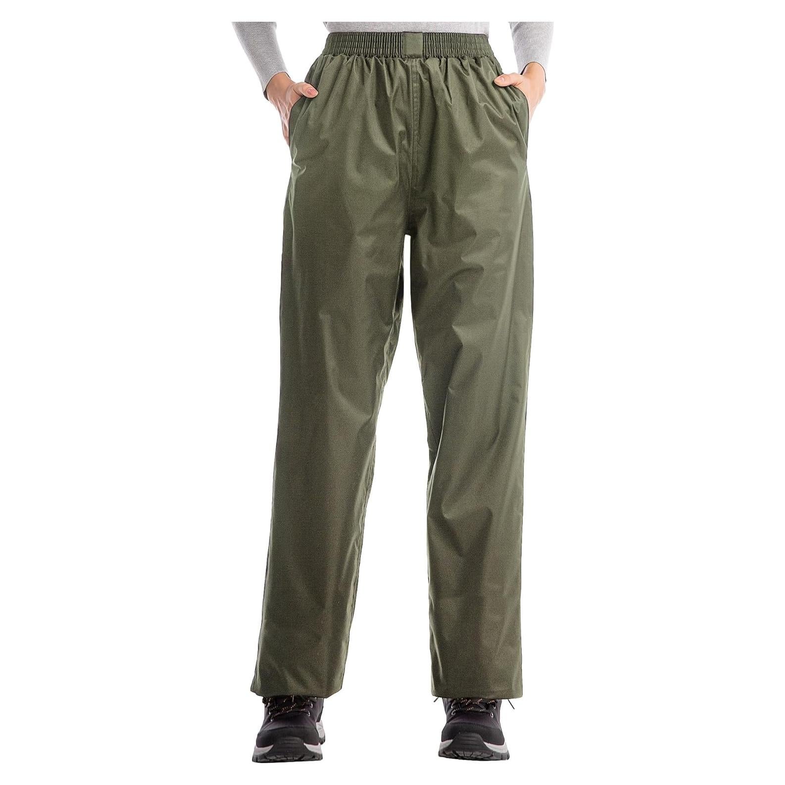 Pantalones de Lluvia iCreek para Mujeres Impermeables Verde