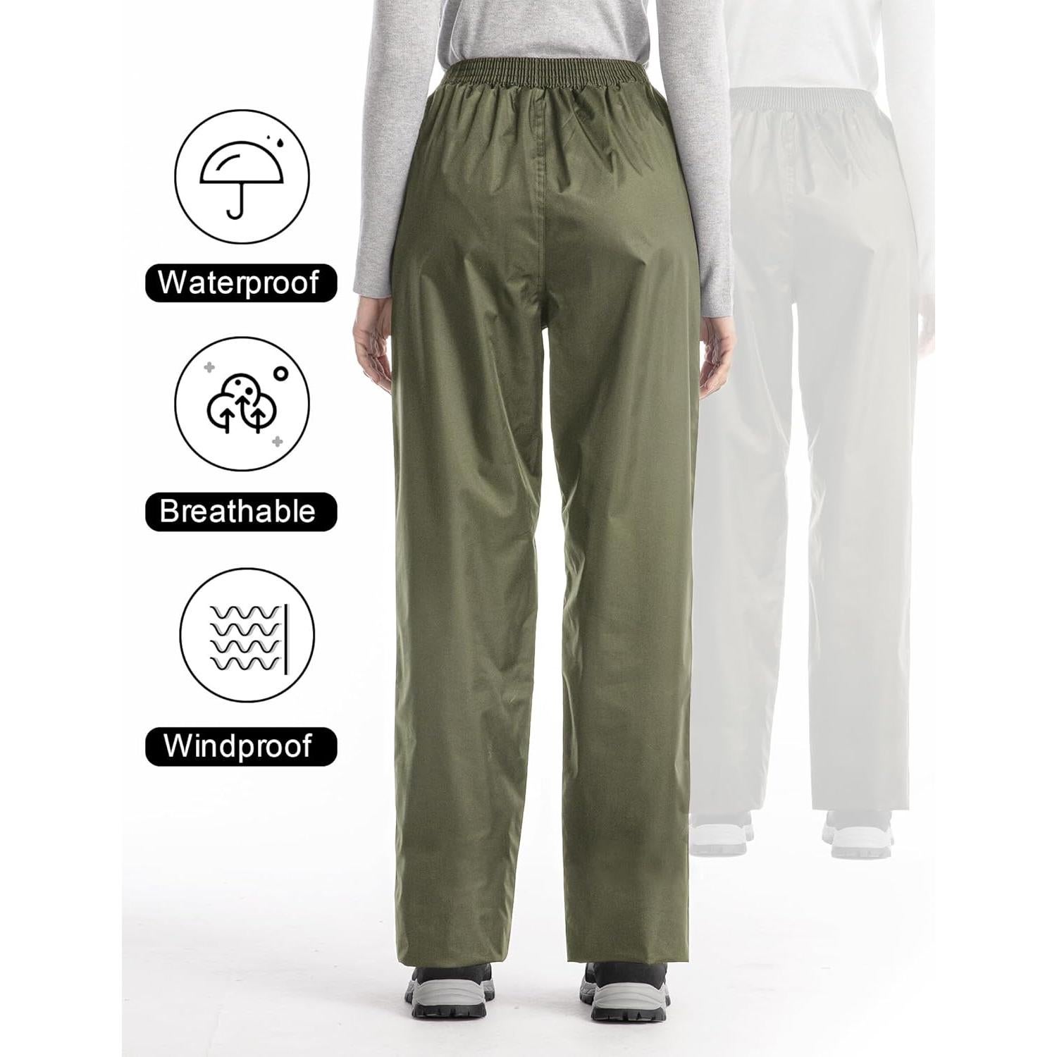 Pantalones de Lluvia iCreek para Mujeres Impermeables Verde