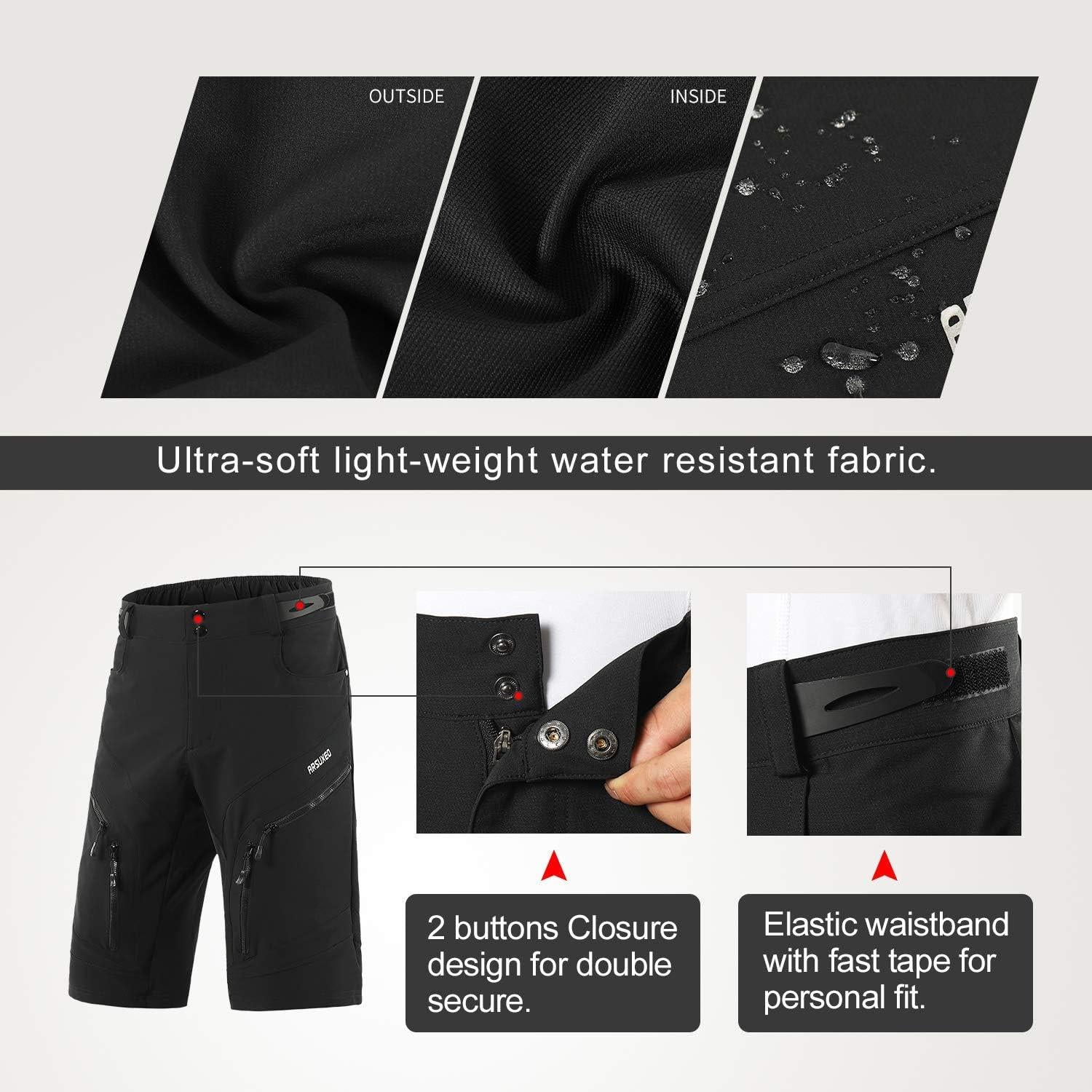 Pantalones Cortos de Ciclismo ARSUXEO Hombre X-Grande Negro