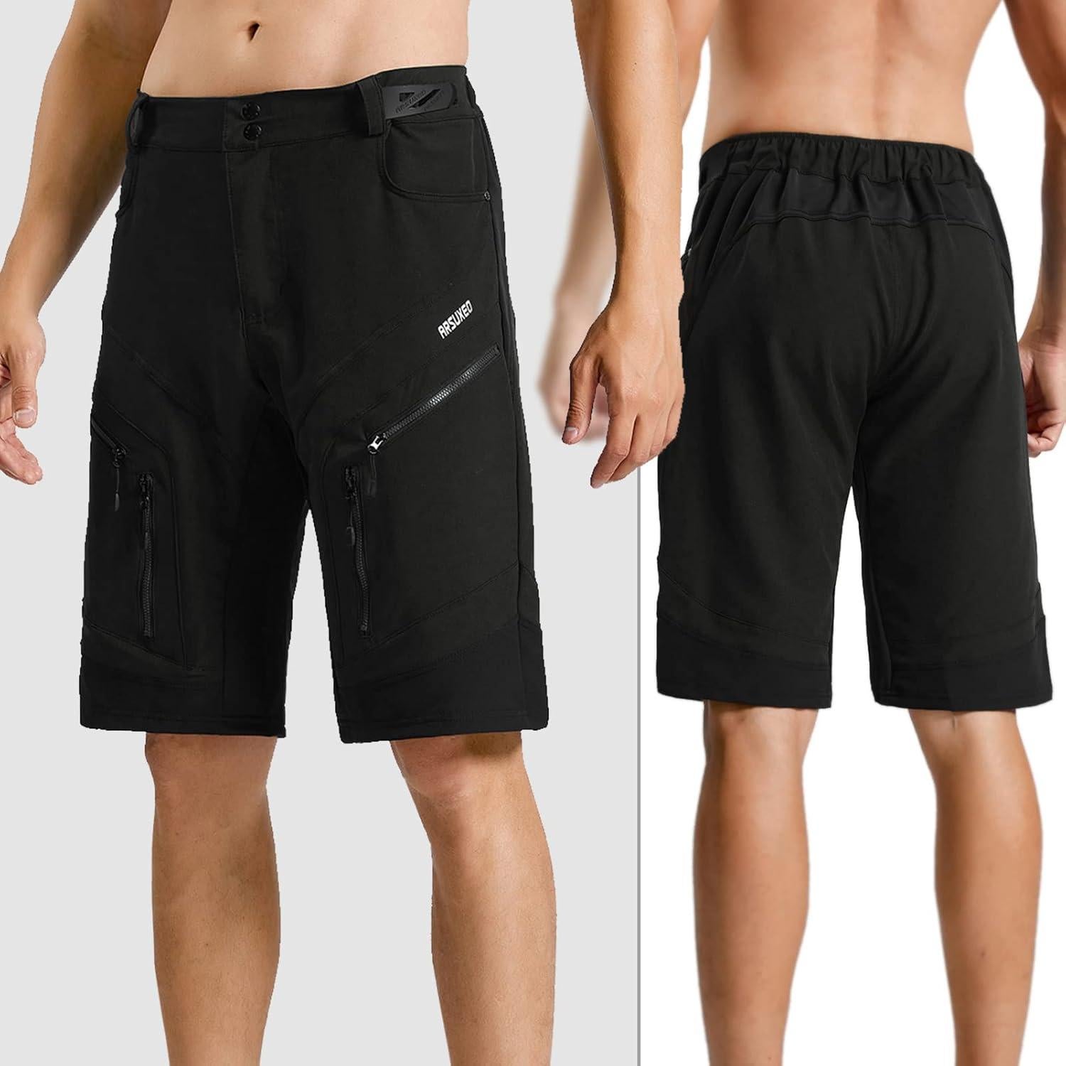 Pantalones Cortos de Ciclismo ARSUXEO Hombre X-Grande Negro