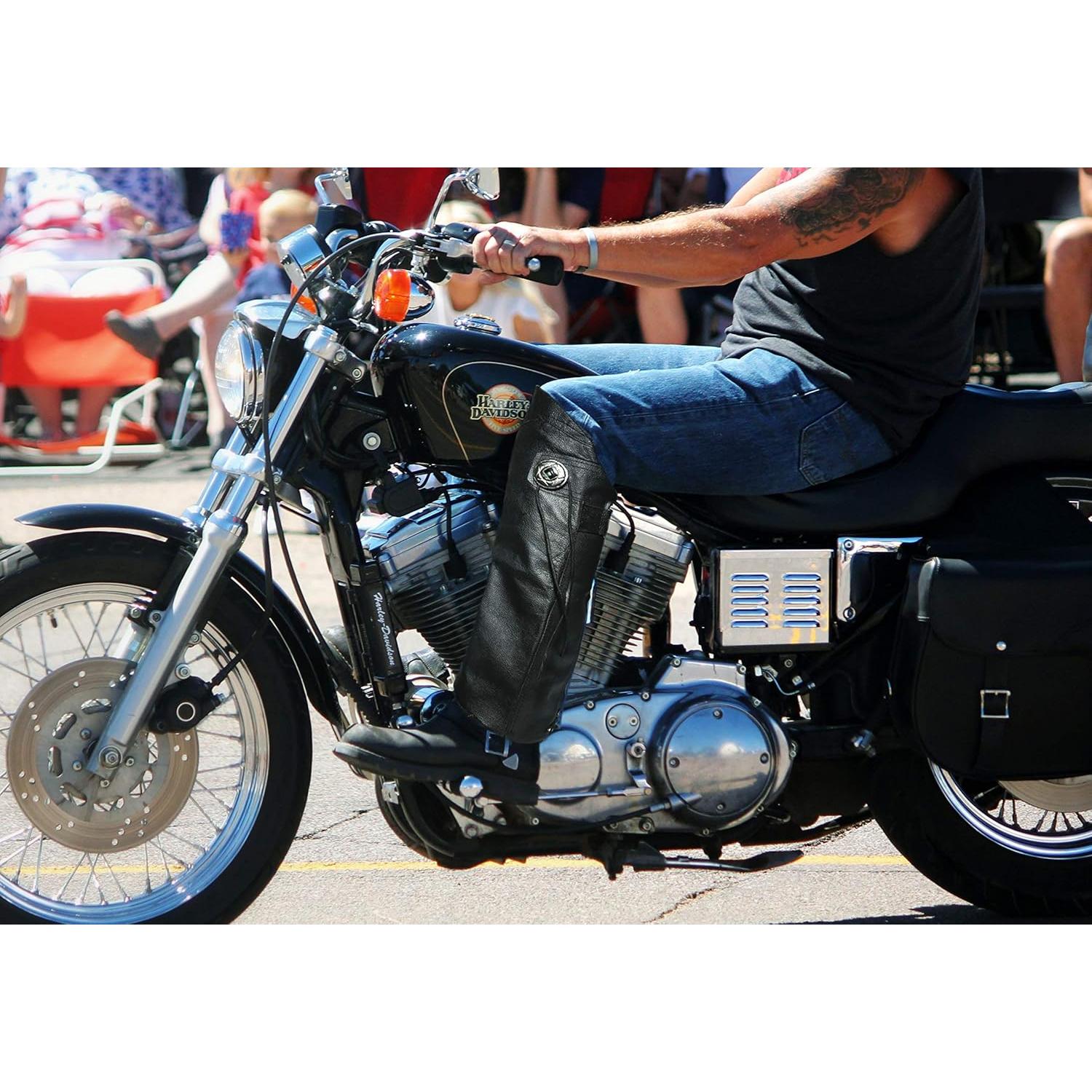 Chaps Cortos de Cuero The Nekid Cow XS-S con Cremallera y Velcro