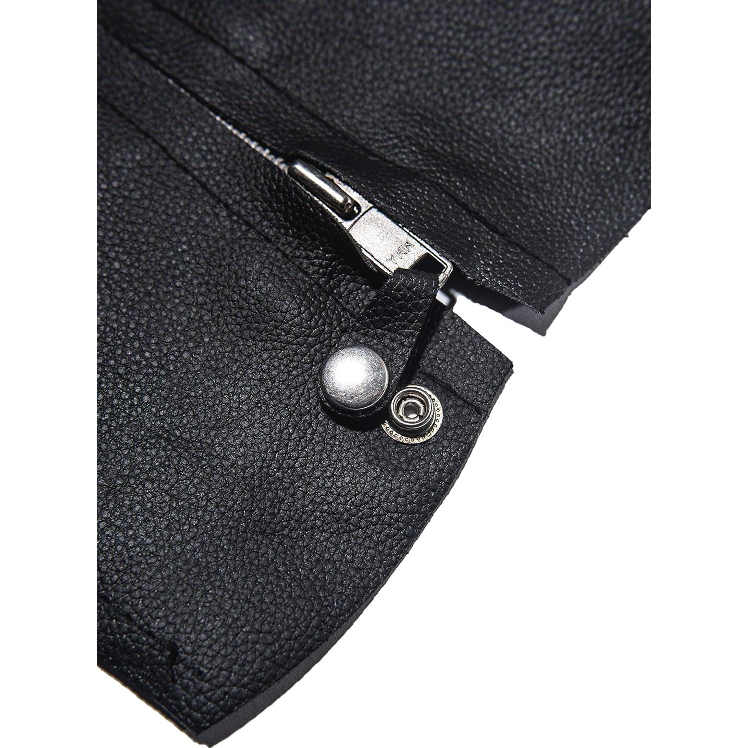 Chaps Cortos de Cuero The Nekid Cow XS-S con Cremallera y Velcro