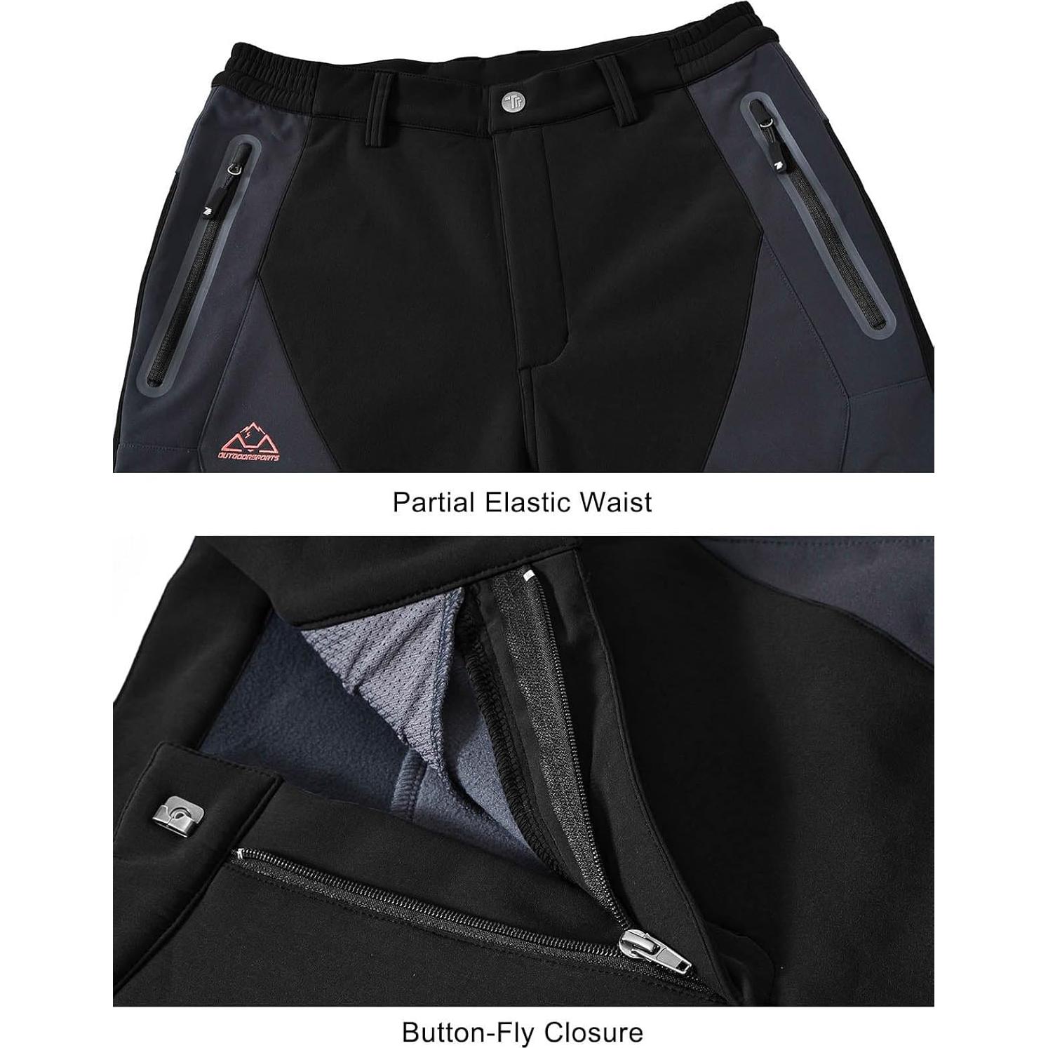 Pantalones de Nieve para Hombre TBMPOY Impermeables 34 Negro