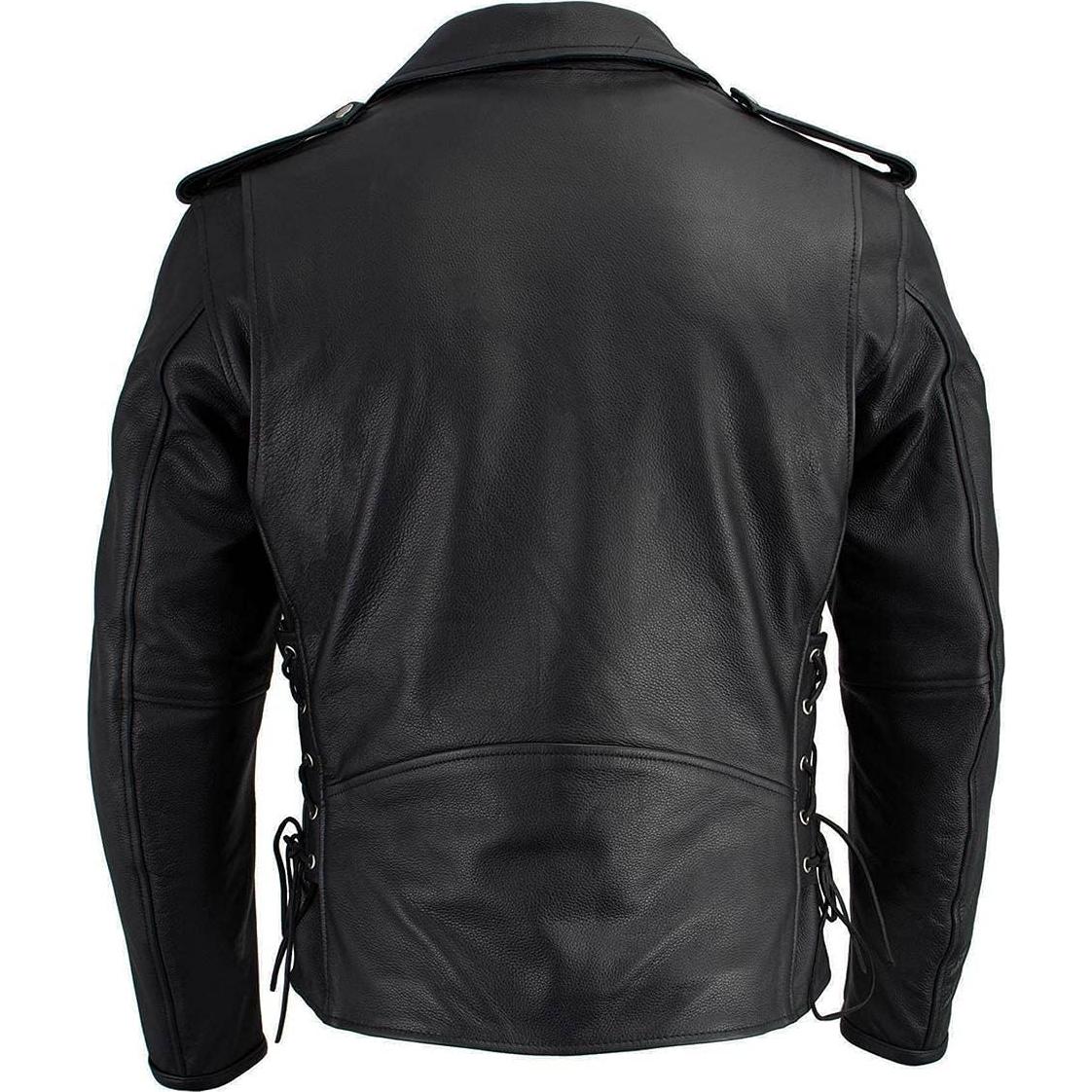 Chaqueta de motocicleta de cuero Milwaukee Leather LKM1781 negra