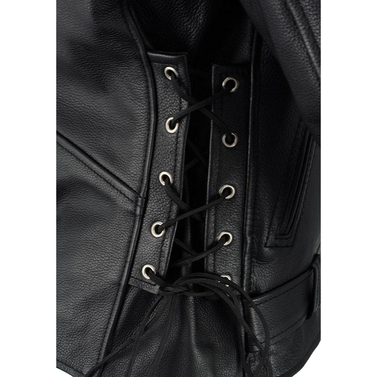 Chaqueta de motocicleta de cuero Milwaukee Leather LKM1781 negra