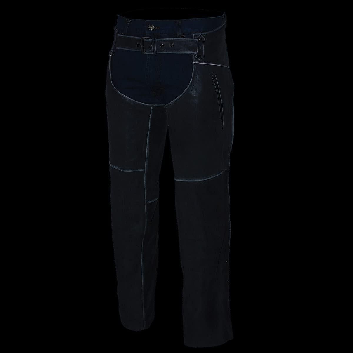 Chaps de Cuero Milwaukee para Hombre - Gris Desgastado - MLM5536