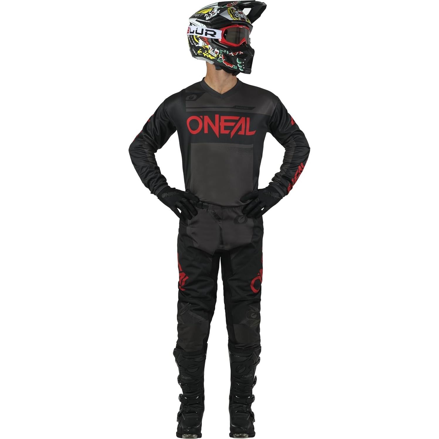 Pantalón O'NEAL Element Racewear Hombre Talla 34 Negro/Gris/Rojo