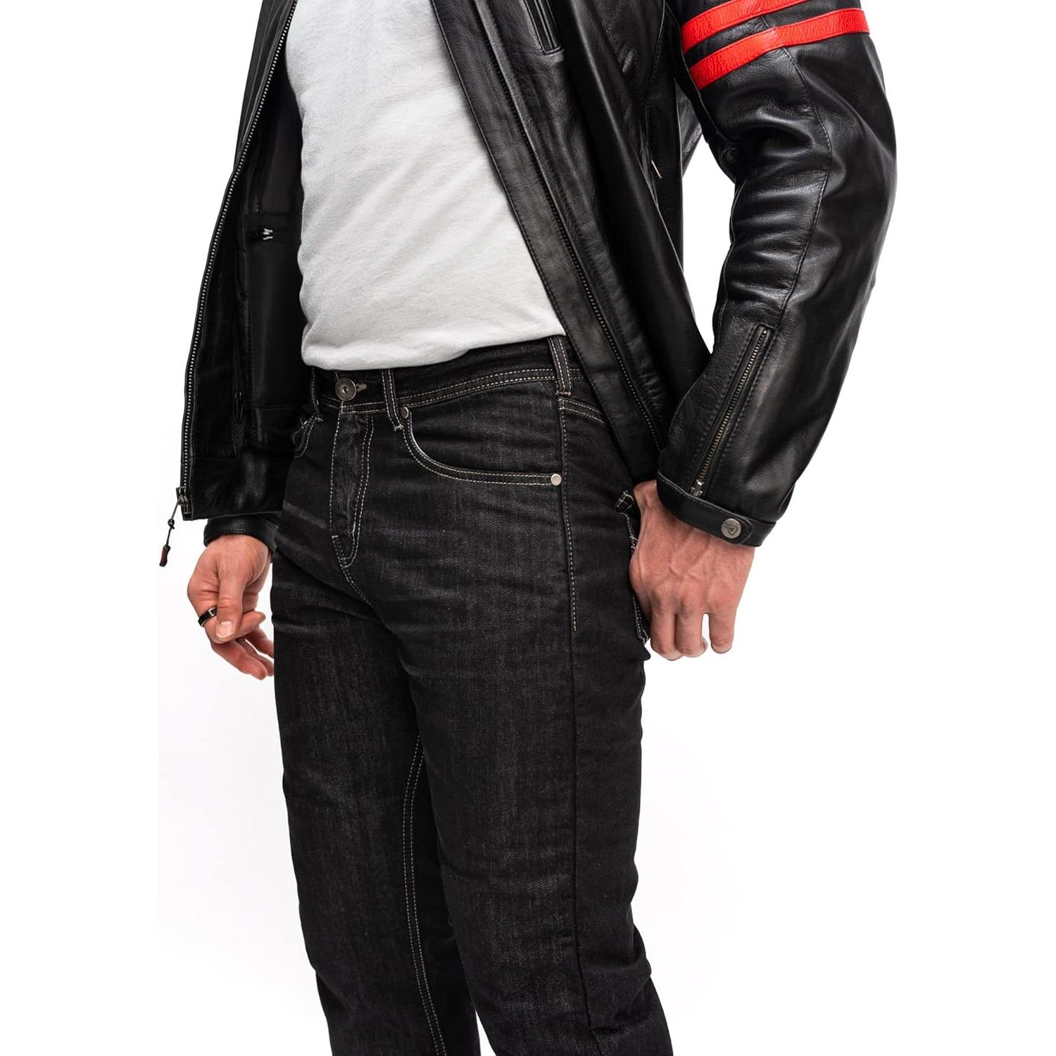 Jeans de Protección para Motocicleta AGVSPORT CE Nivel 2 Negro 42W x 30L