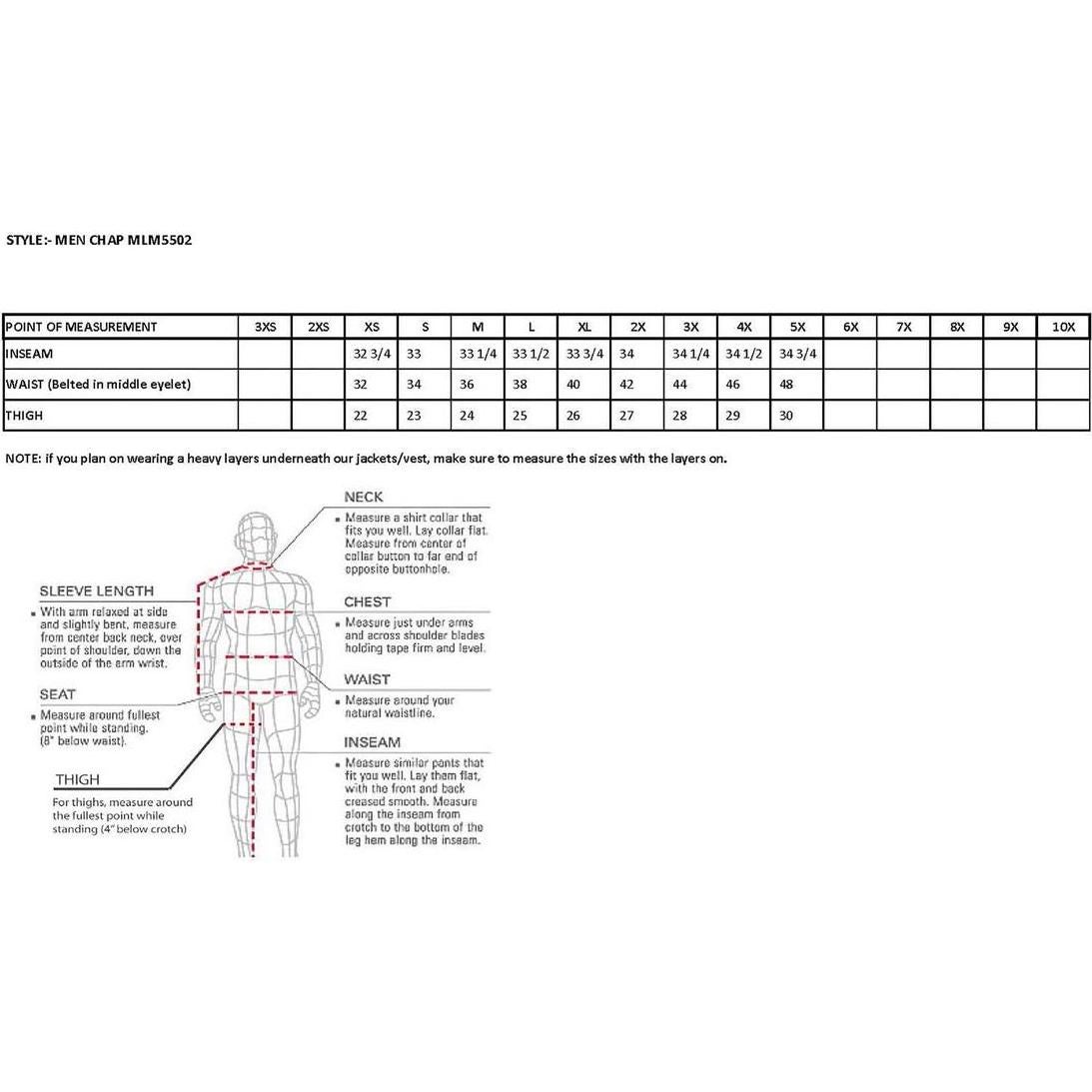 Chaps de Motocicleta de Cuero Premium Milwaukee Leather MLM5502