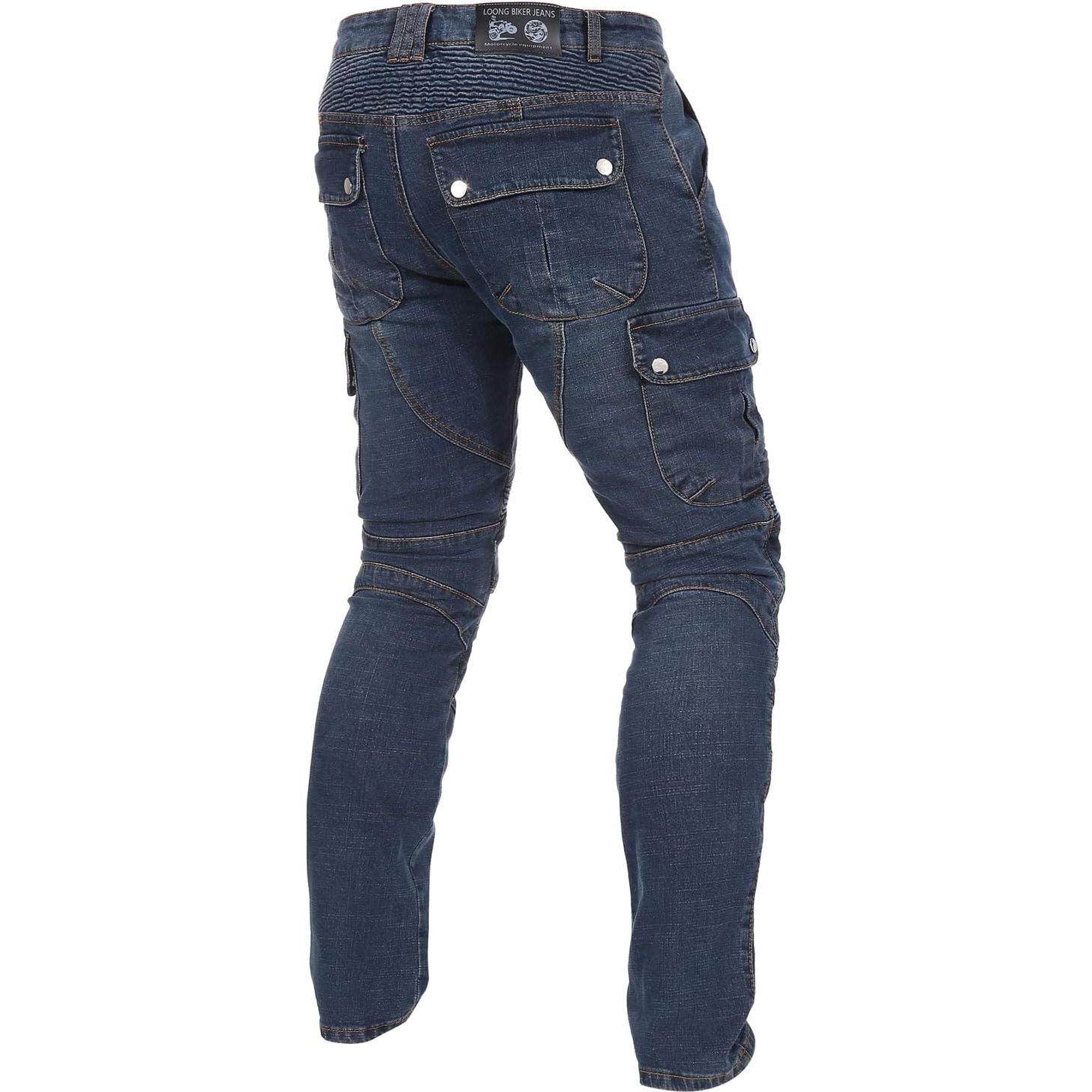 Jeans de Motocicleta Takuey con Almohadillas de Seguridad Azul