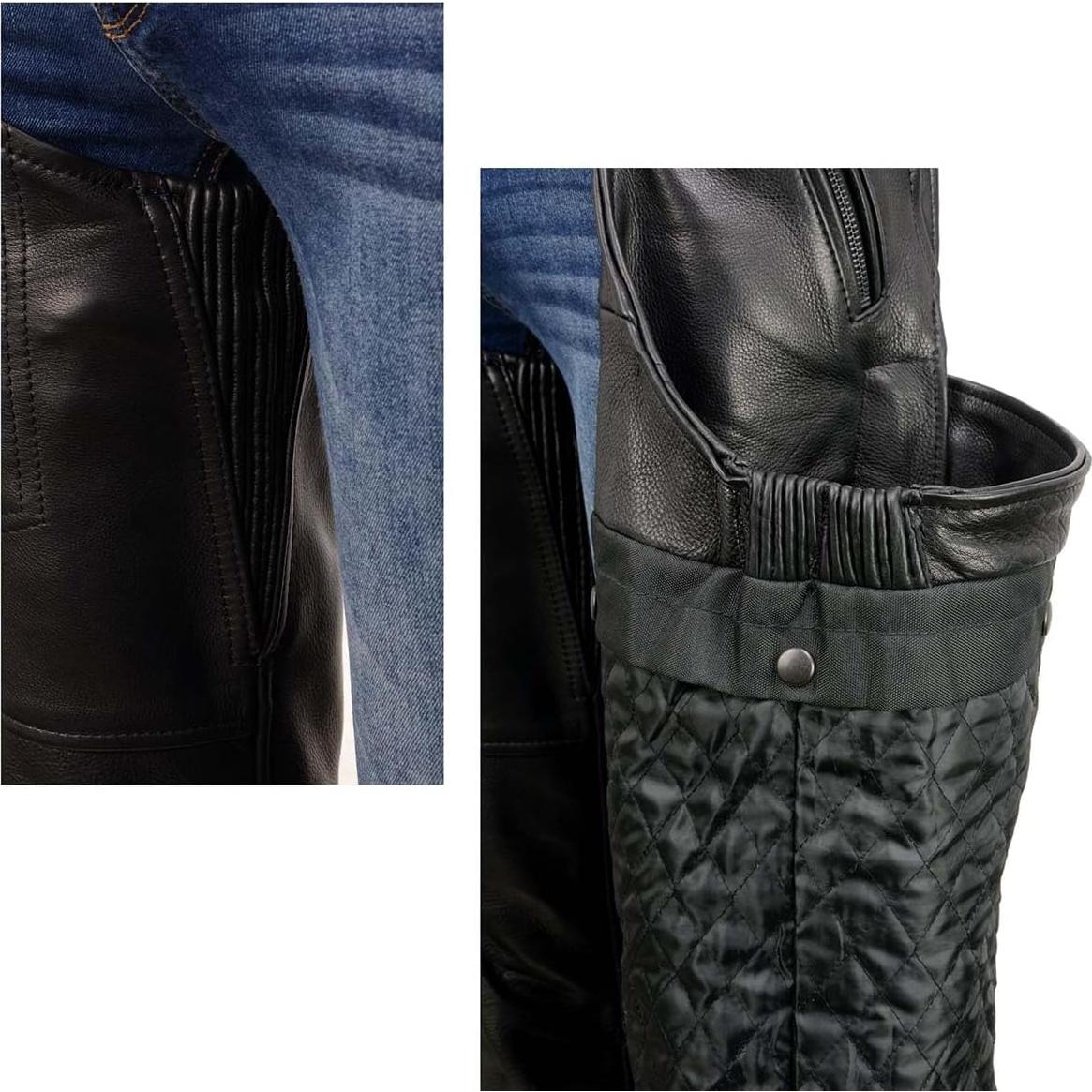 Chaps de Motocicleta Milwaukee Leather MLM5571 Negro 6X-Grande