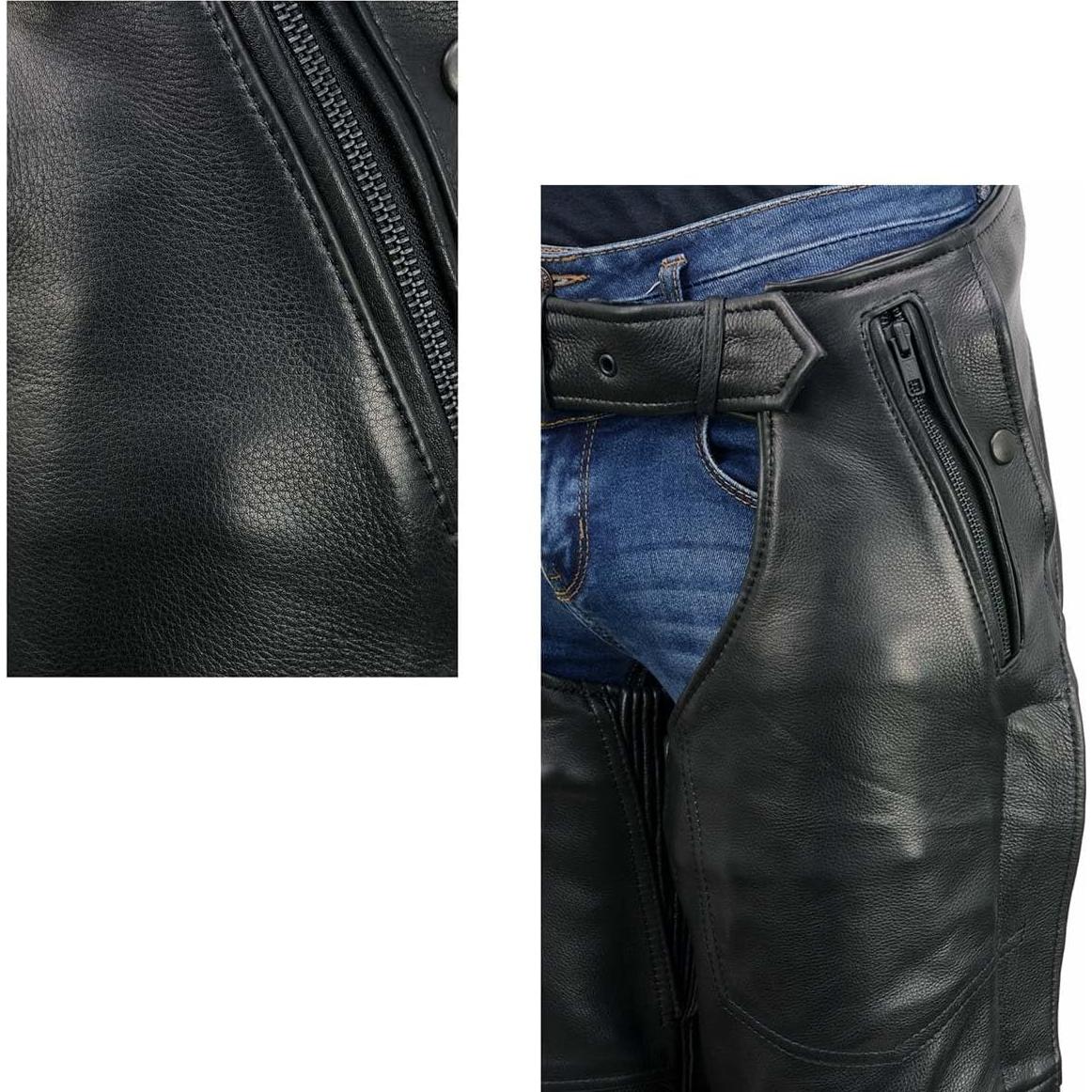 Chaps de Motocicleta Milwaukee Leather MLM5571 Negro 6X-Grande