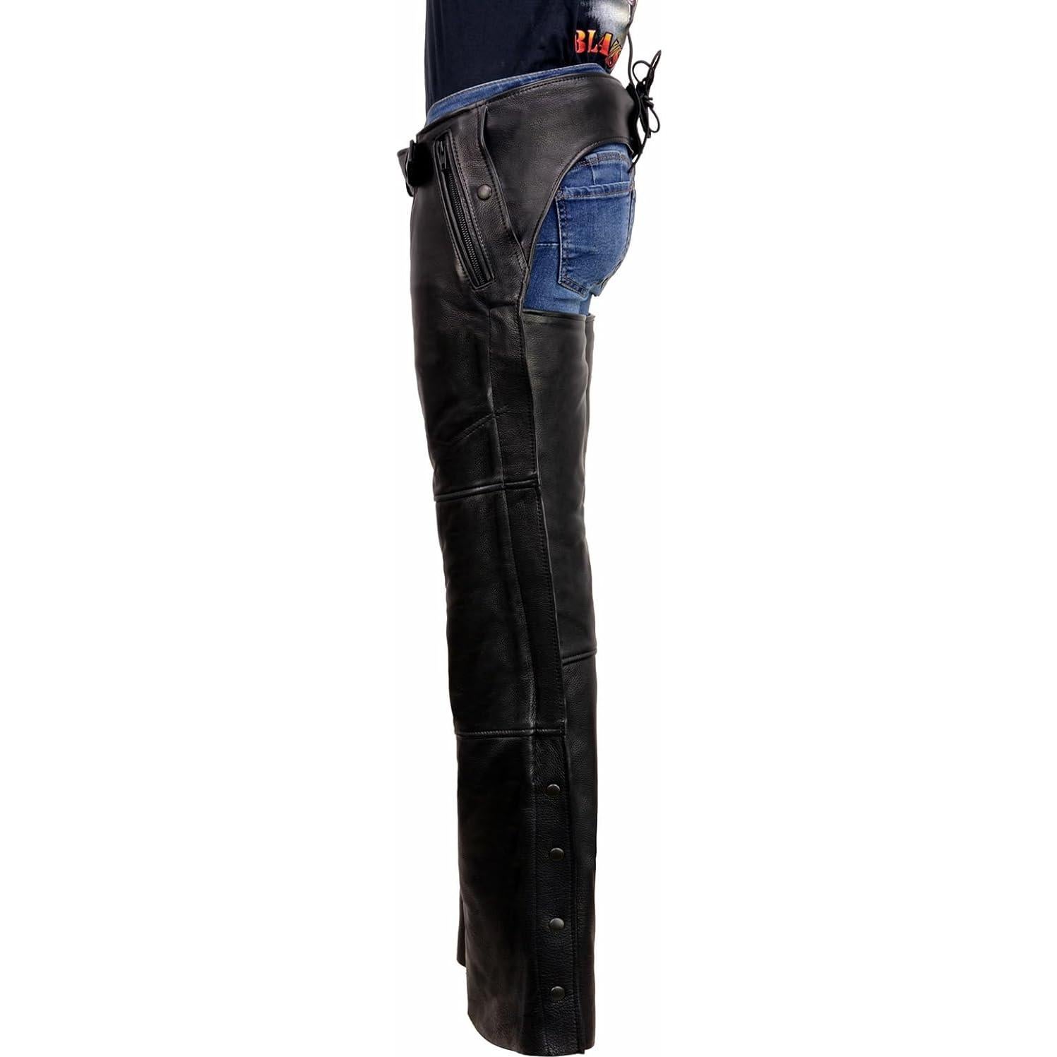 Chaps de Motocicleta Milwaukee Leather MLM5571 Negro 6X-Grande