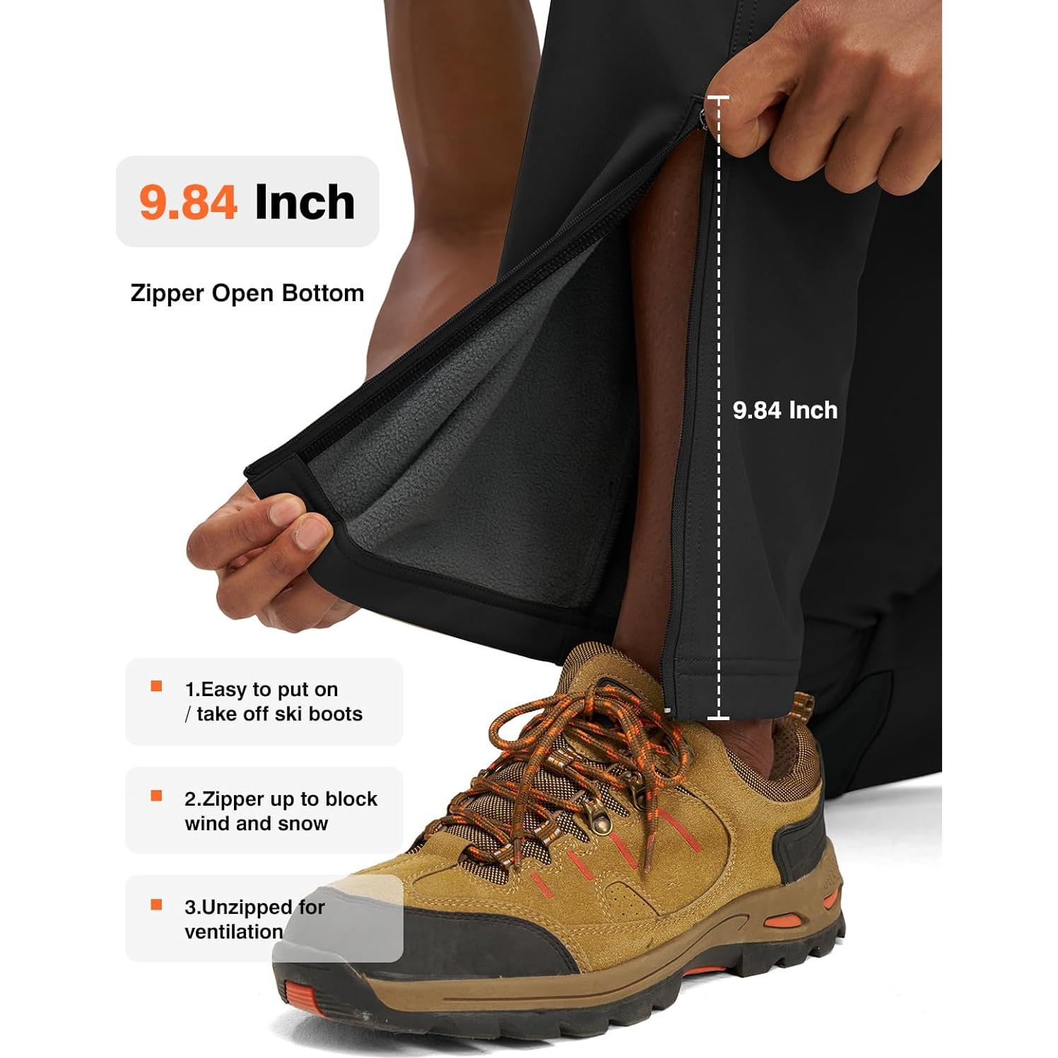 Pantalones de Nieve Impermeables TBMPOY para Hombre 32 Negro