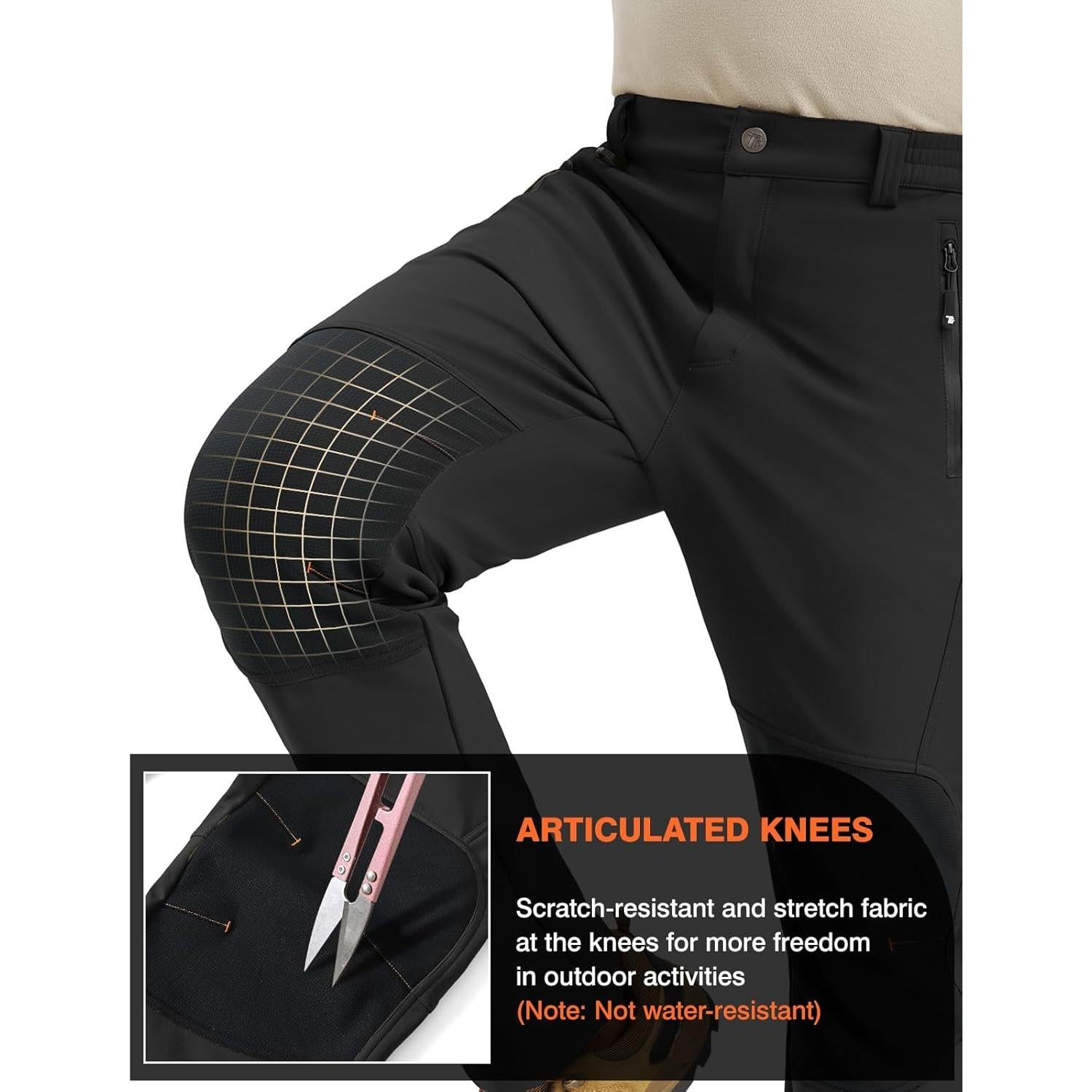 Pantalones de Nieve Impermeables TBMPOY para Hombre 32 Negro